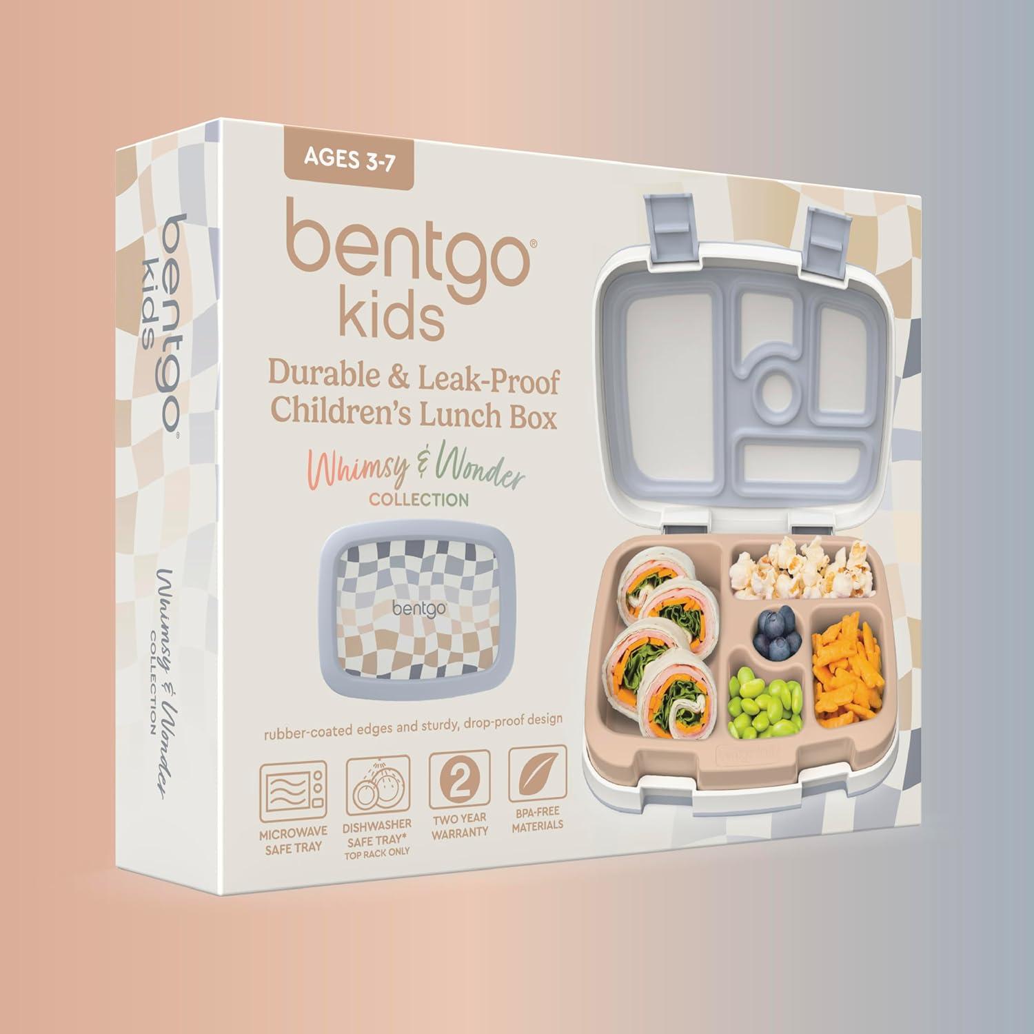 imageBentgo Kids 5Compartment LeakProof BentoStyle Lunch Box Whimsy amp Wonder Collection Ideal for Ages 37 DropProof amp Durable Dishwasher Safe amp PFAS amp BPAFree Materials Geo SpeckleChecker Gradient