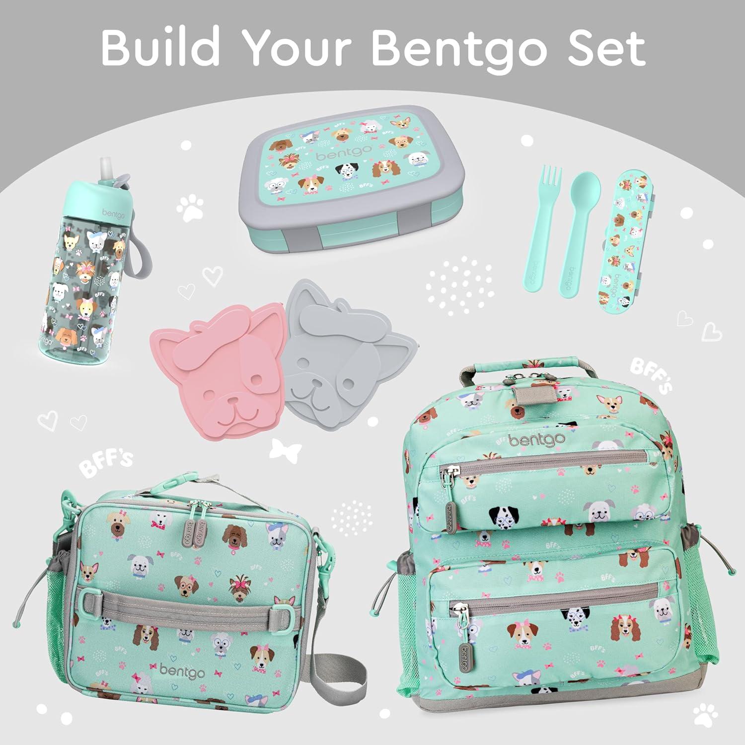 imageBentgo Kids 5Compartment LeakProof BentoStyle Lunch Box Whimsy amp Wonder Collection Ideal for Ages 37 DropProof amp Durable Dishwasher Safe amp PFAS amp BPAFree Materials Geo SpecklePuppy Love