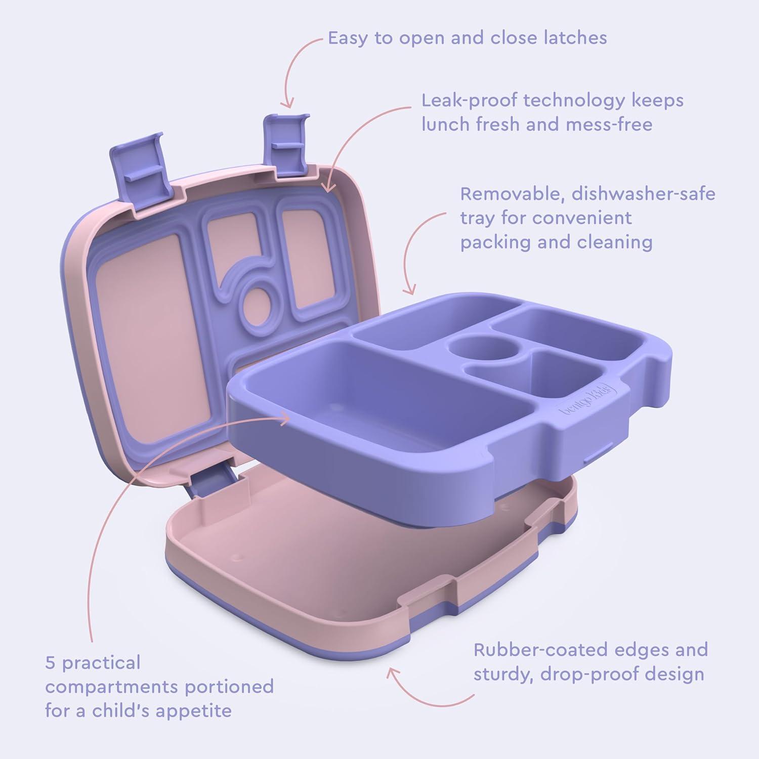 imageBentgo Kids 5Compartment LeakProof BentoStyle Lunch Box Whimsy amp Wonder Collection Ideal for Ages 37 DropProof amp Durable Dishwasher Safe amp PFAS amp BPAFree Materials Geo SpeckleCarousel Unicorns