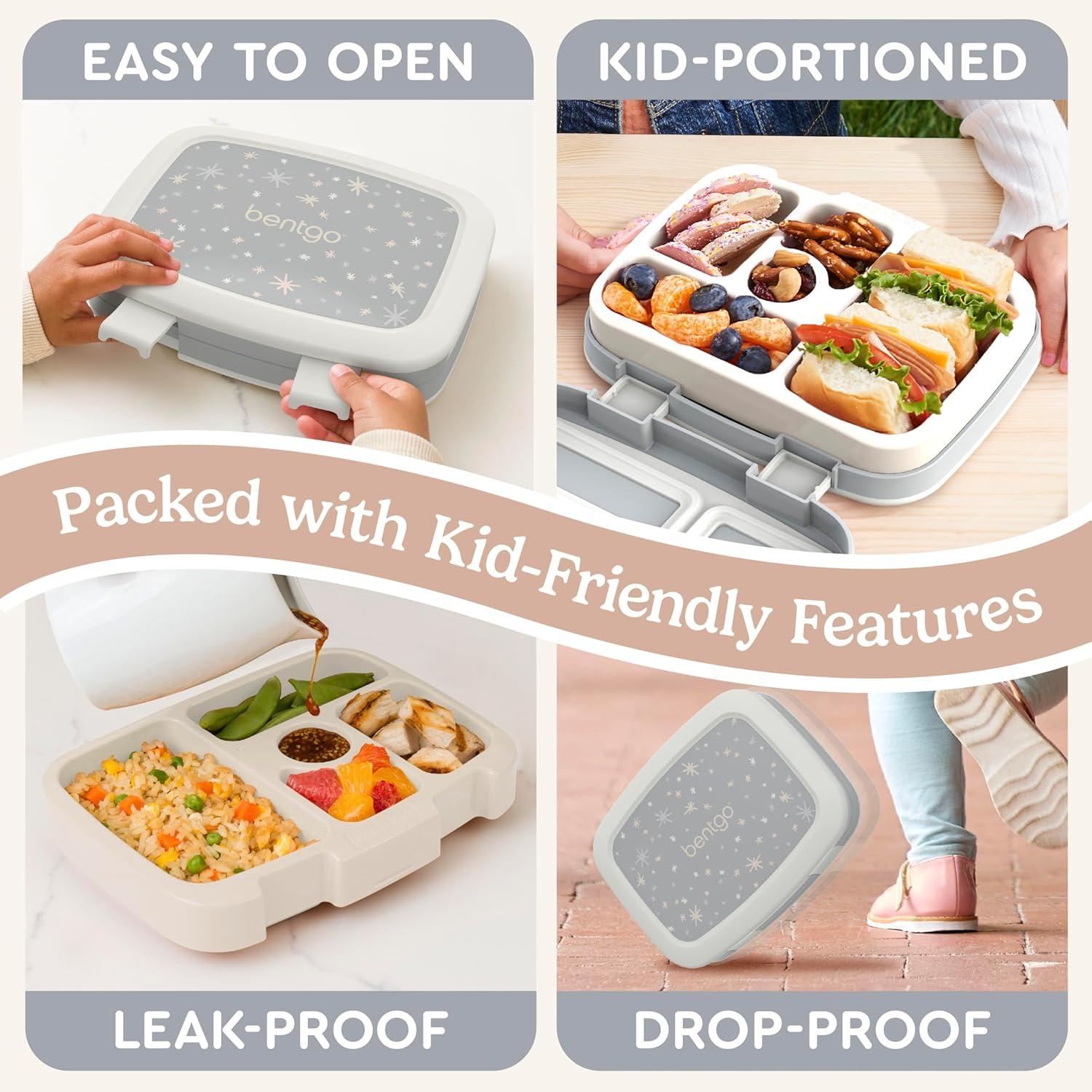 imageBentgo Kids 5Compartment LeakProof BentoStyle Lunch Box Whimsy amp Wonder Collection Ideal for Ages 37 DropProof amp Durable Dishwasher Safe amp PFAS amp BPAFree Materials Geo SpeckleStarry Sprinkle