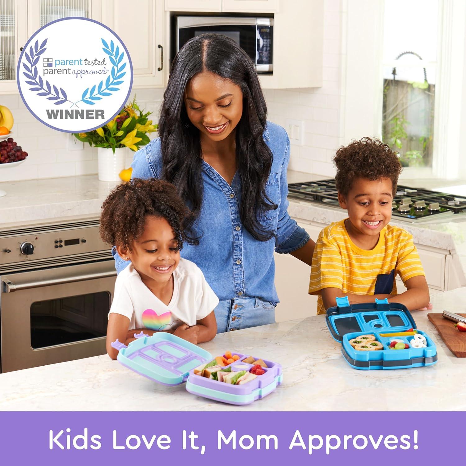 imageBentgo Kids 5Compartment LeakProof BentoStyle Lunch Box Whimsy amp Wonder Collection Ideal for Ages 37 DropProof amp Durable Dishwasher Safe amp PFAS amp BPAFree Materials Geo SpeckleMermaids in the Sea