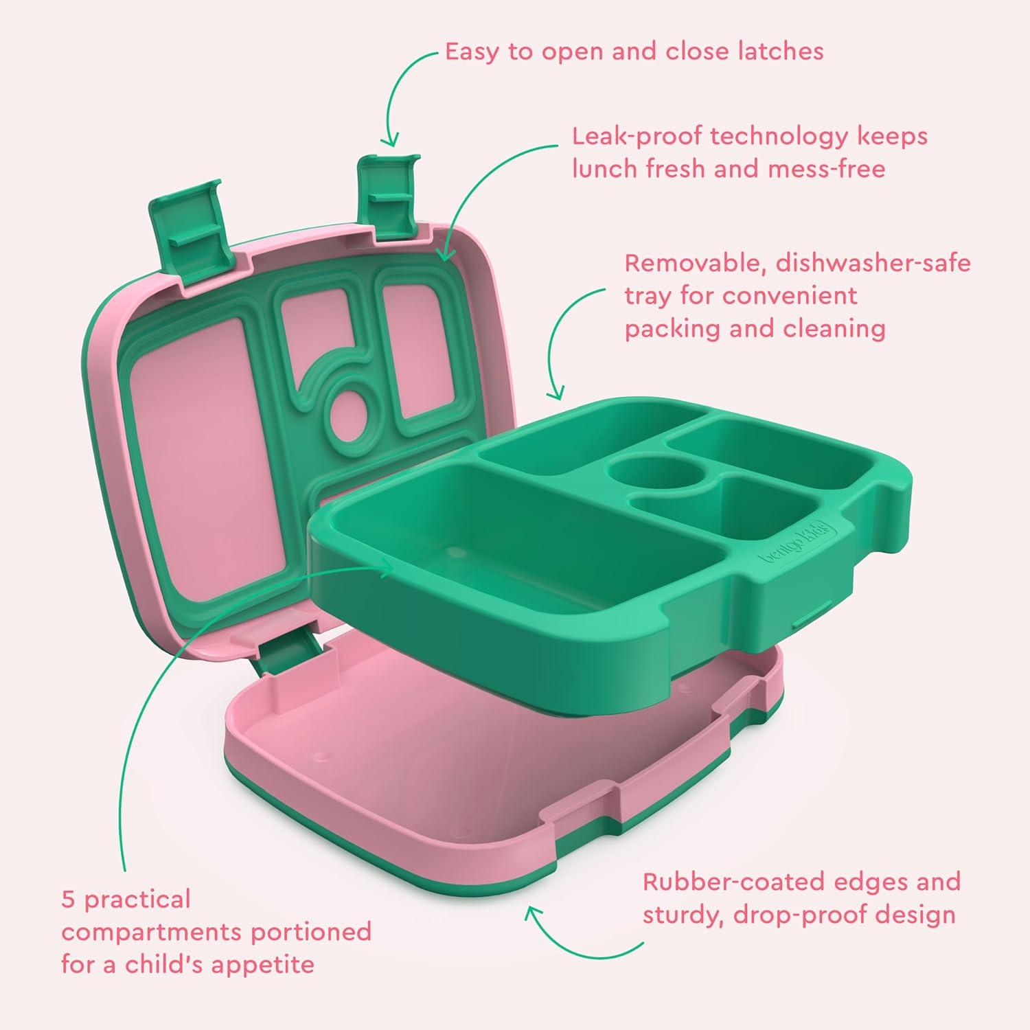 imageBentgo Kids 5Compartment LeakProof BentoStyle Lunch Box Whimsy amp Wonder Collection Ideal for Ages 37 DropProof amp Durable Dishwasher Safe amp PFAS amp BPAFree Materials Geo SpeckleTropical