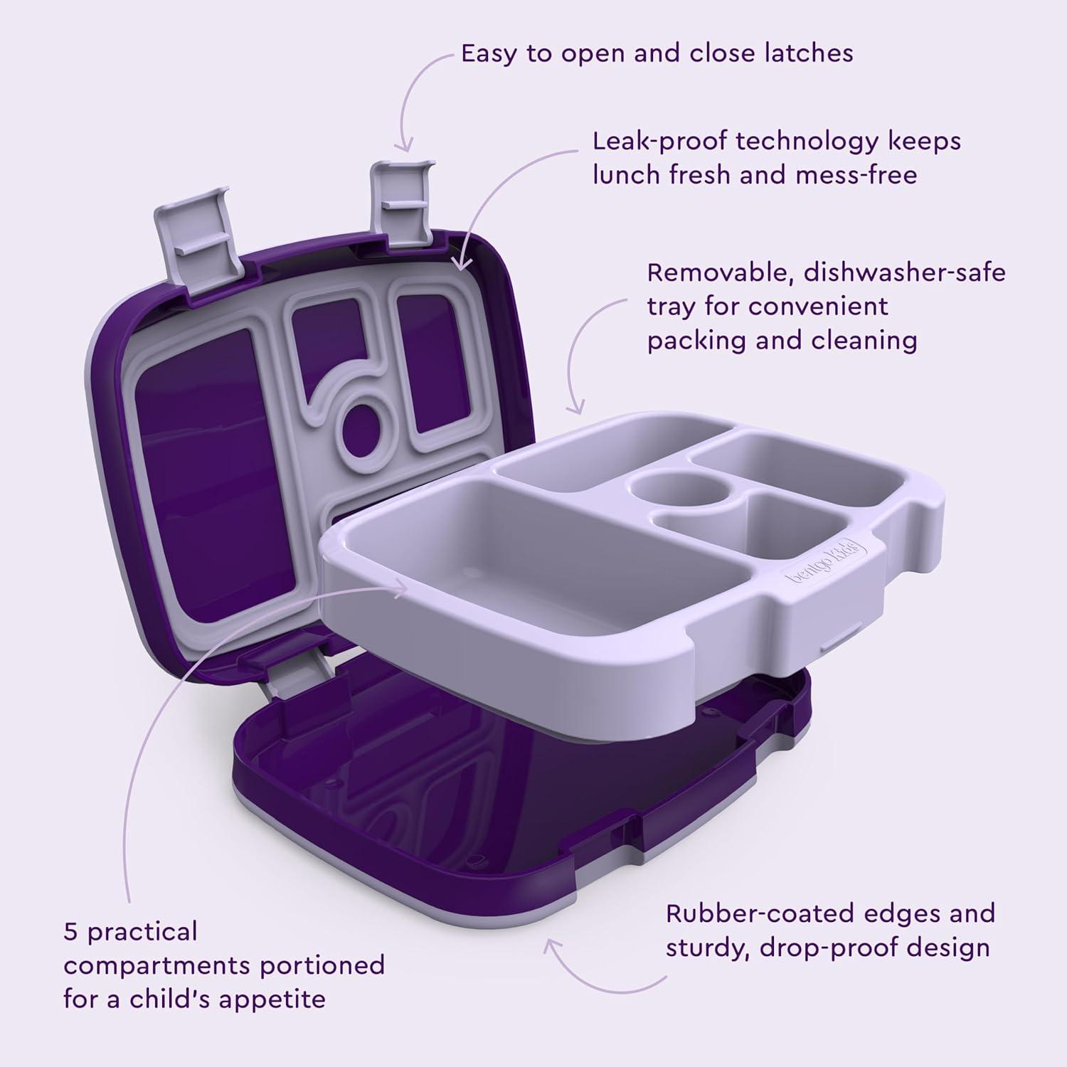 imageBentgo Kids 5Compartment LeakProof BentoStyle Lunch Box Whimsy amp Wonder Collection Ideal for Ages 37 DropProof amp Durable Dishwasher Safe amp PFAS amp BPAFree Materials Geo SpeckleUnicorn