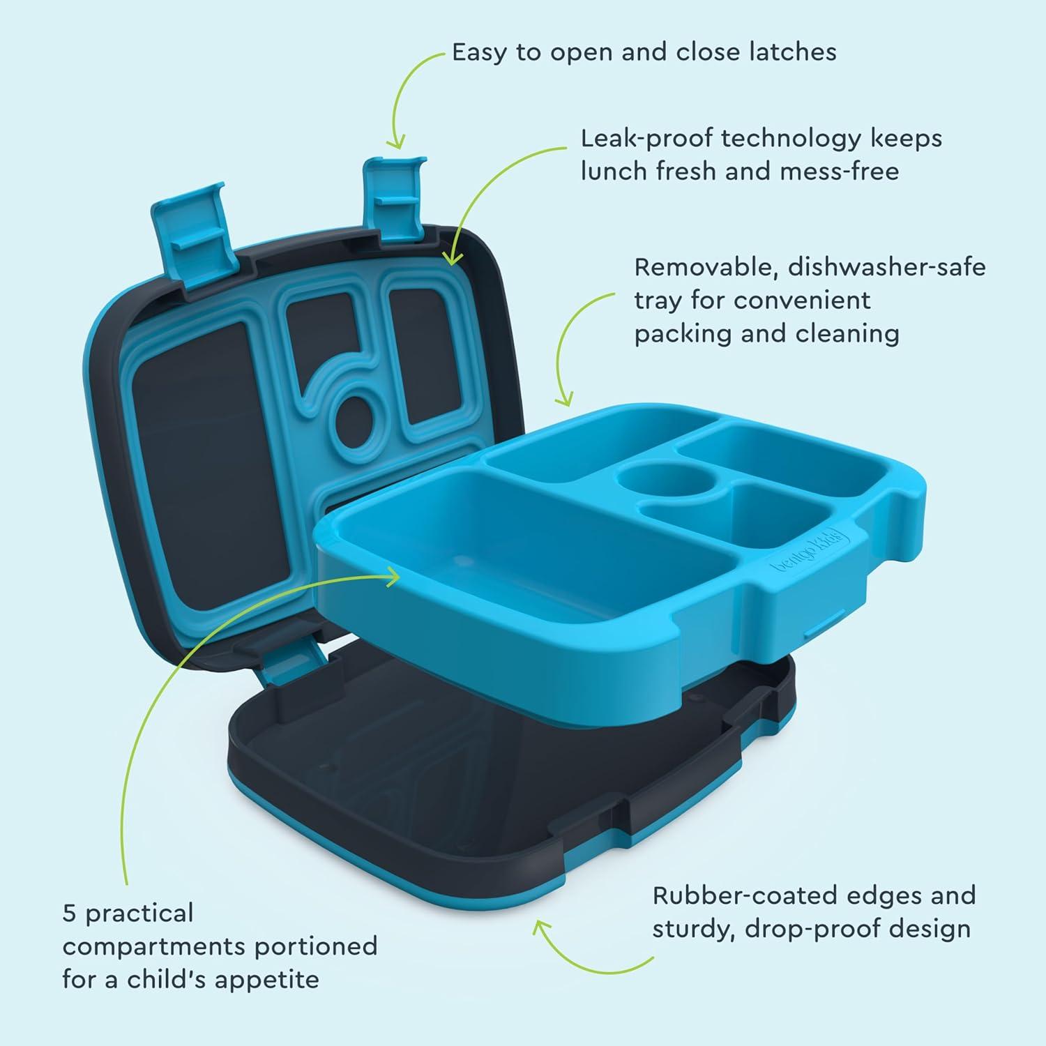imageBentgo Kids 5Compartment LeakProof BentoStyle Lunch Box Whimsy amp Wonder Collection Ideal for Ages 37 DropProof amp Durable Dishwasher Safe amp PFAS amp BPAFree Materials Geo SpeckleDinosaur