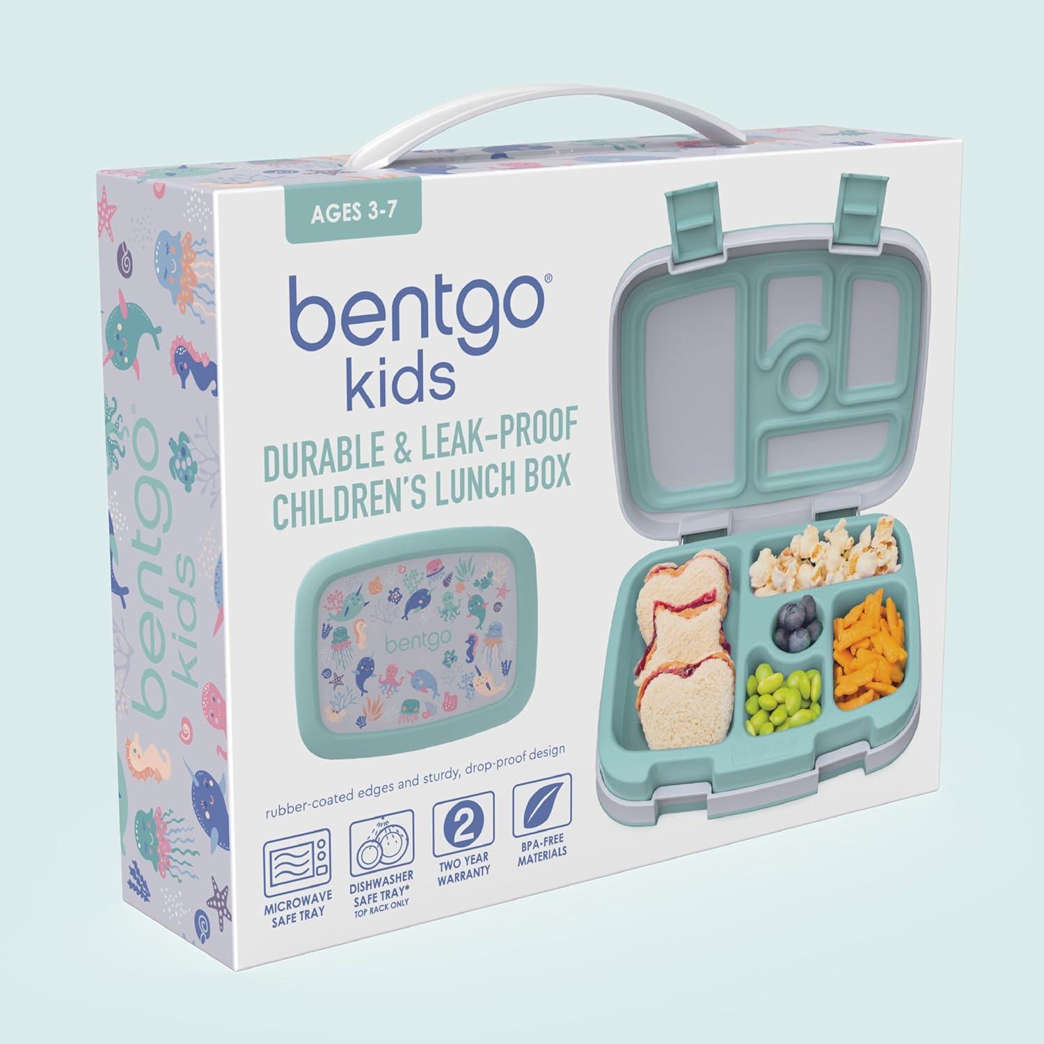 imageBentgo Kids 5Compartment LeakProof BentoStyle Lunch Box Whimsy amp Wonder Collection Ideal for Ages 37 DropProof amp Durable Dishwasher Safe amp PFAS amp BPAFree Materials Geo SpeckleSea Life