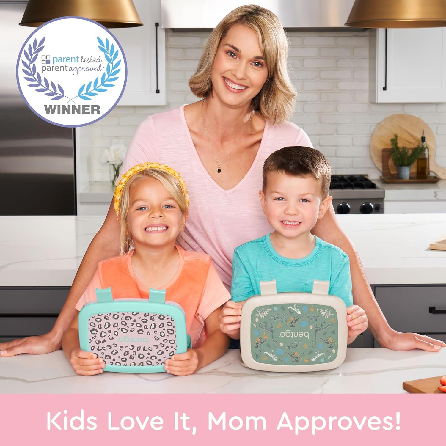 imageBentgo Kids 5Compartment LeakProof BentoStyle Lunch Box Whimsy amp Wonder Collection Ideal for Ages 37 DropProof amp Durable Dishwasher Safe amp PFAS amp BPAFree Materials Geo SpeckleLeopard
