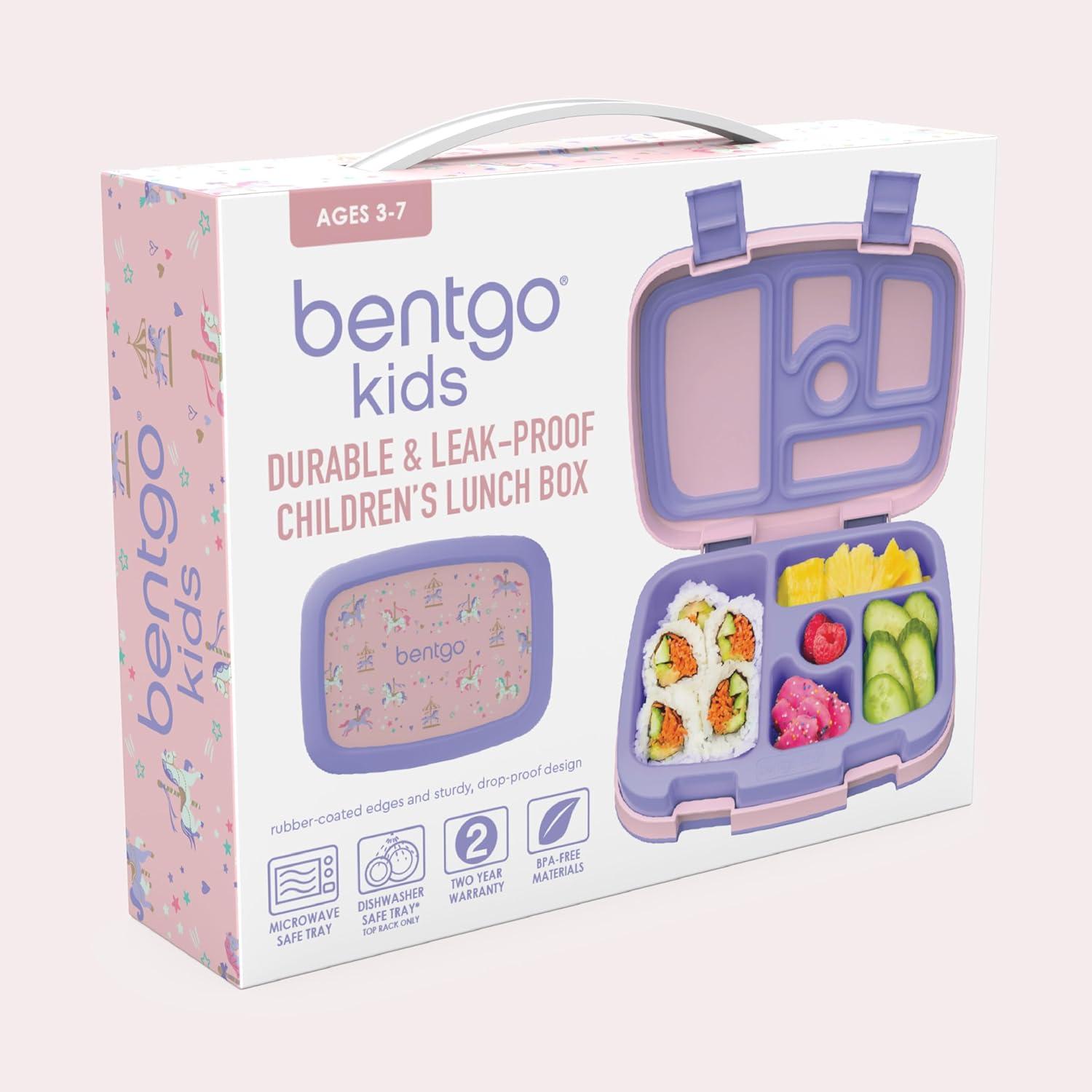 imageBentgo Kids 5Compartment LeakProof BentoStyle Lunch Box Whimsy amp Wonder Collection Ideal for Ages 37 DropProof amp Durable Dishwasher Safe amp PFAS amp BPAFree Materials Geo SpeckleCarousel Unicorns