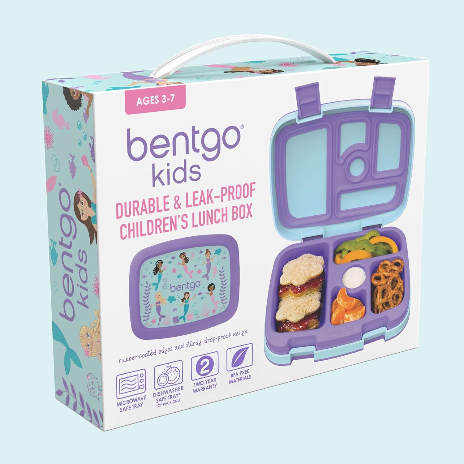 imageBentgo Kids 5Compartment LeakProof BentoStyle Lunch Box Whimsy amp Wonder Collection Ideal for Ages 37 DropProof amp Durable Dishwasher Safe amp PFAS amp BPAFree Materials Geo SpeckleMermaids in the Sea