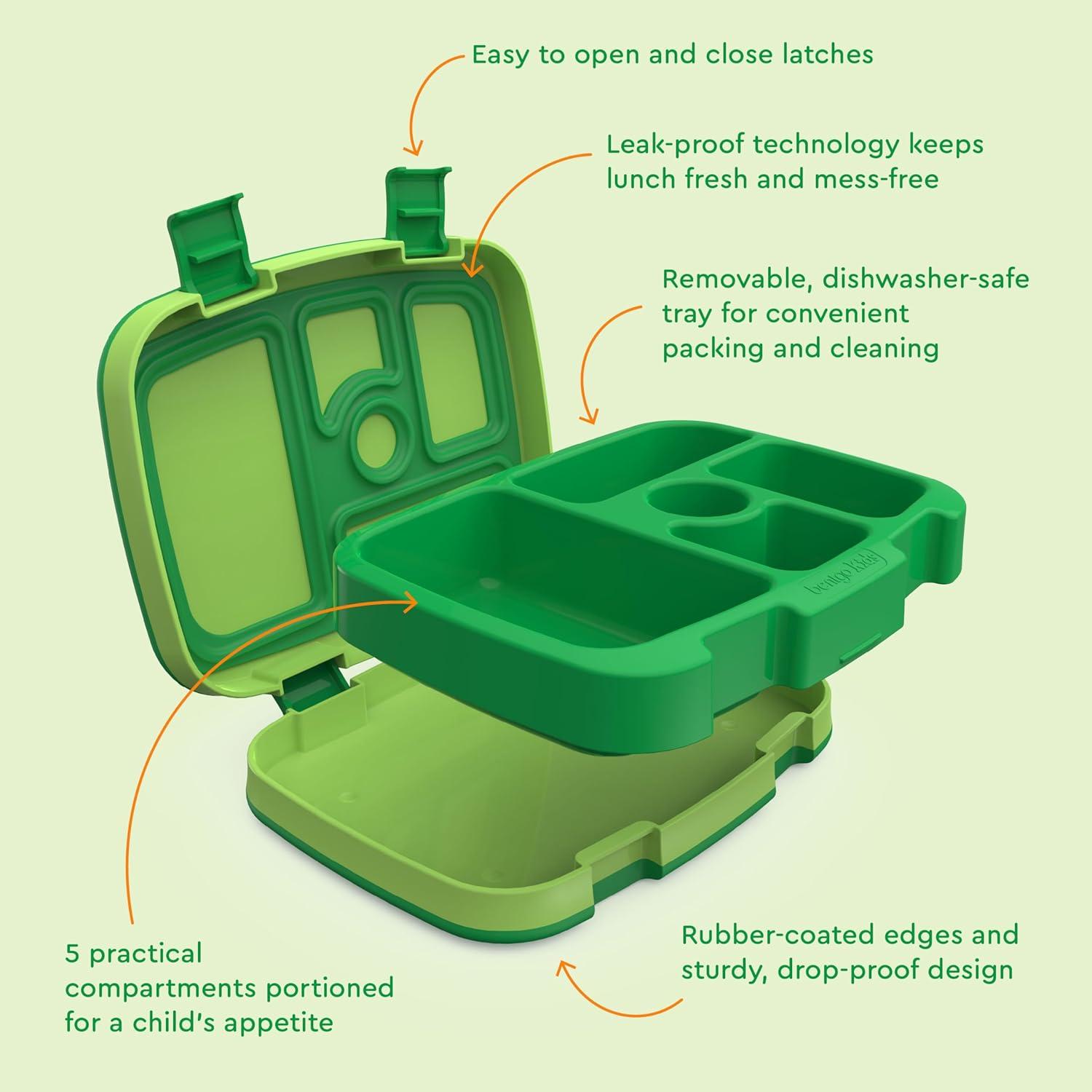 imageBentgo Kids 5Compartment LeakProof BentoStyle Lunch Box Whimsy amp Wonder Collection Ideal for Ages 37 DropProof amp Durable Dishwasher Safe amp PFAS amp BPAFree Materials Geo SpeckleSafari