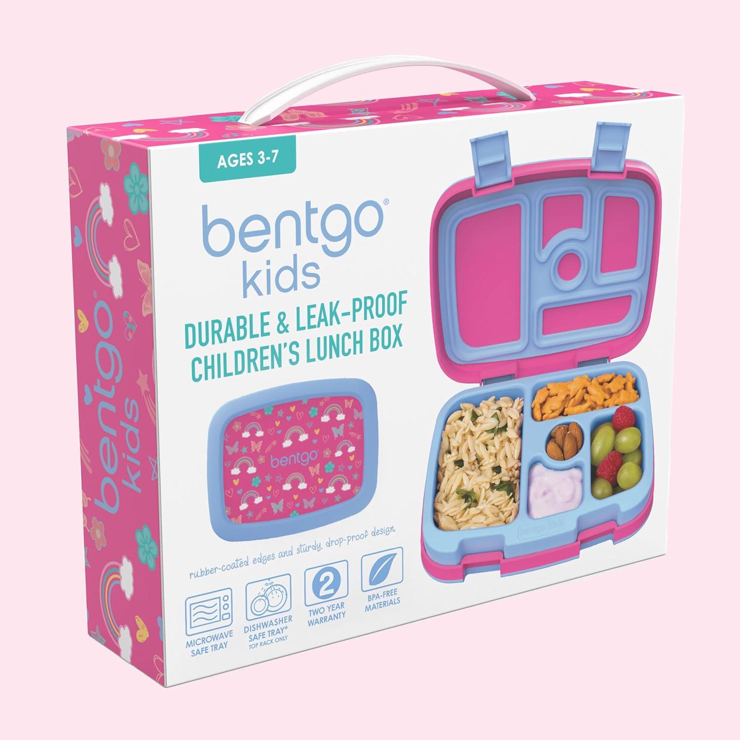 imageBentgo Kids 5Compartment LeakProof BentoStyle Lunch Box Whimsy amp Wonder Collection Ideal for Ages 37 DropProof amp Durable Dishwasher Safe amp PFAS amp BPAFree Materials Geo SpeckleRainbows and Butterflies
