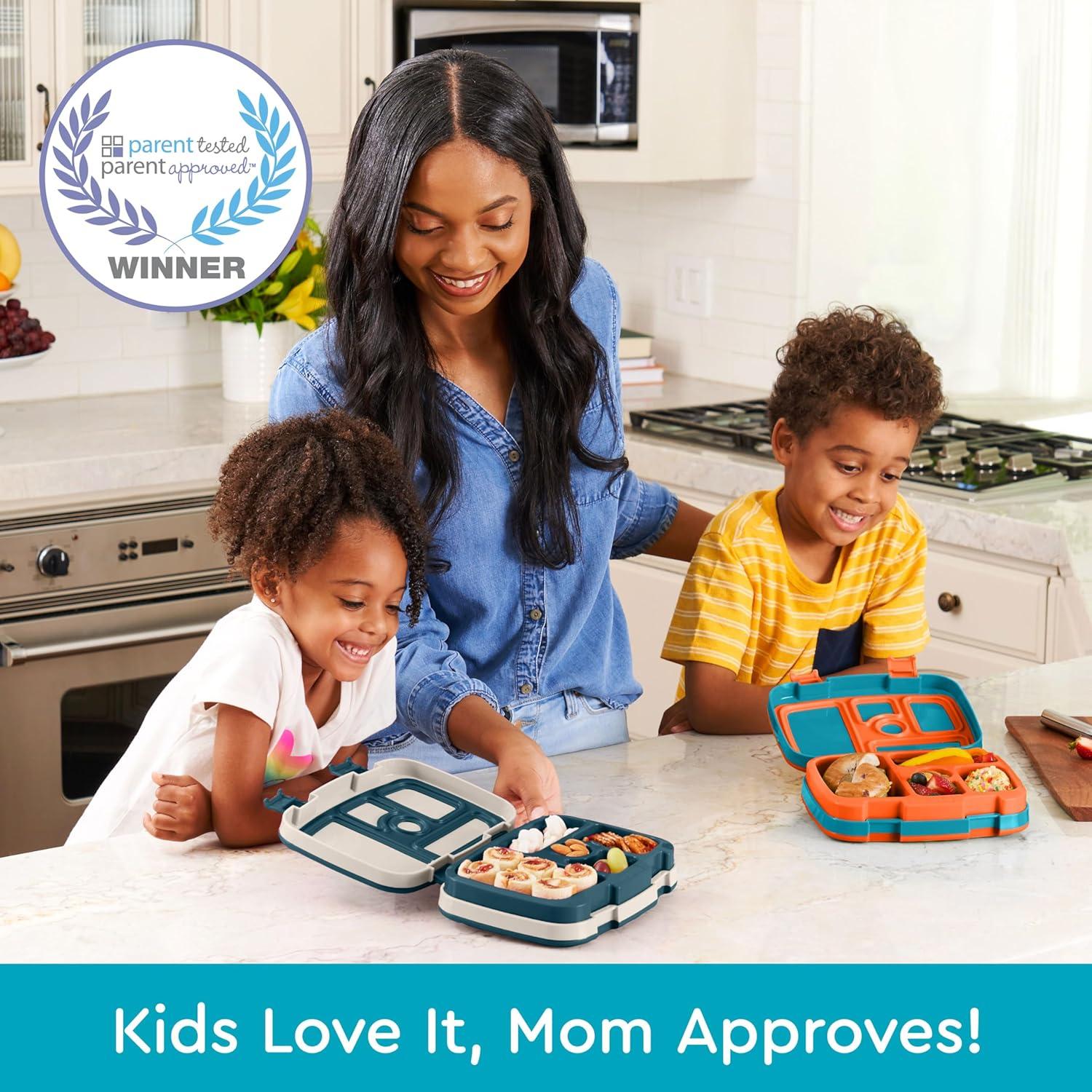 imageBentgo Kids 5Compartment LeakProof BentoStyle Lunch Box Whimsy amp Wonder Collection Ideal for Ages 37 DropProof amp Durable Dishwasher Safe amp PFAS amp BPAFree Materials Geo SpecklePlanes