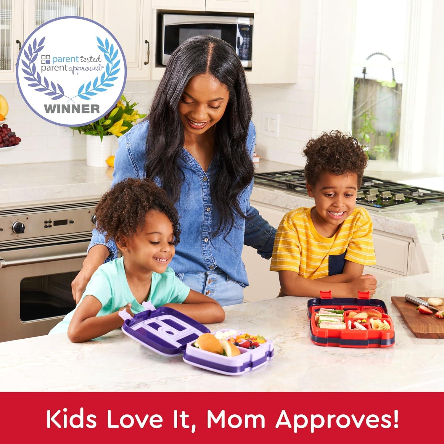 imageBentgo Kids 5Compartment LeakProof BentoStyle Lunch Box Whimsy amp Wonder Collection Ideal for Ages 37 DropProof amp Durable Dishwasher Safe amp PFAS amp BPAFree Materials Geo SpeckleRocket