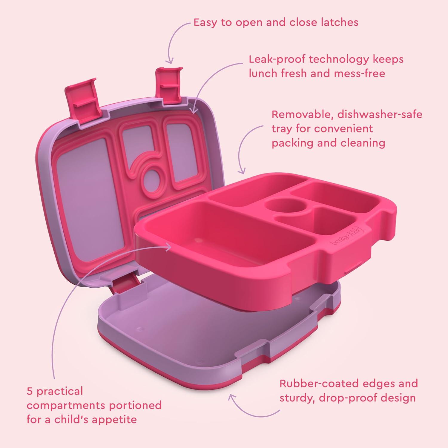 imageBentgo Kids 5Compartment LeakProof BentoStyle Lunch Box Whimsy amp Wonder Collection Ideal for Ages 37 DropProof amp Durable Dishwasher Safe amp PFAS amp BPAFree Materials Geo SpeckleFairies