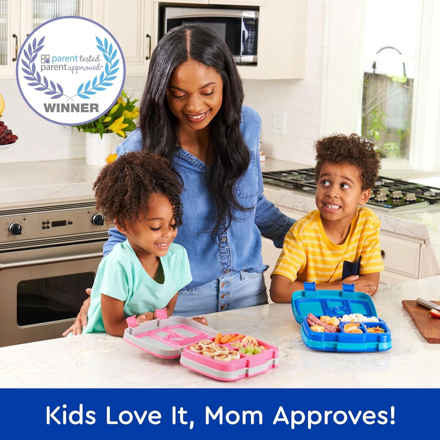 imageBentgo Kids 5Compartment LeakProof BentoStyle Lunch Box Whimsy amp Wonder Collection Ideal for Ages 37 DropProof amp Durable Dishwasher Safe amp PFAS amp BPAFree Materials Geo SpeckleSharks