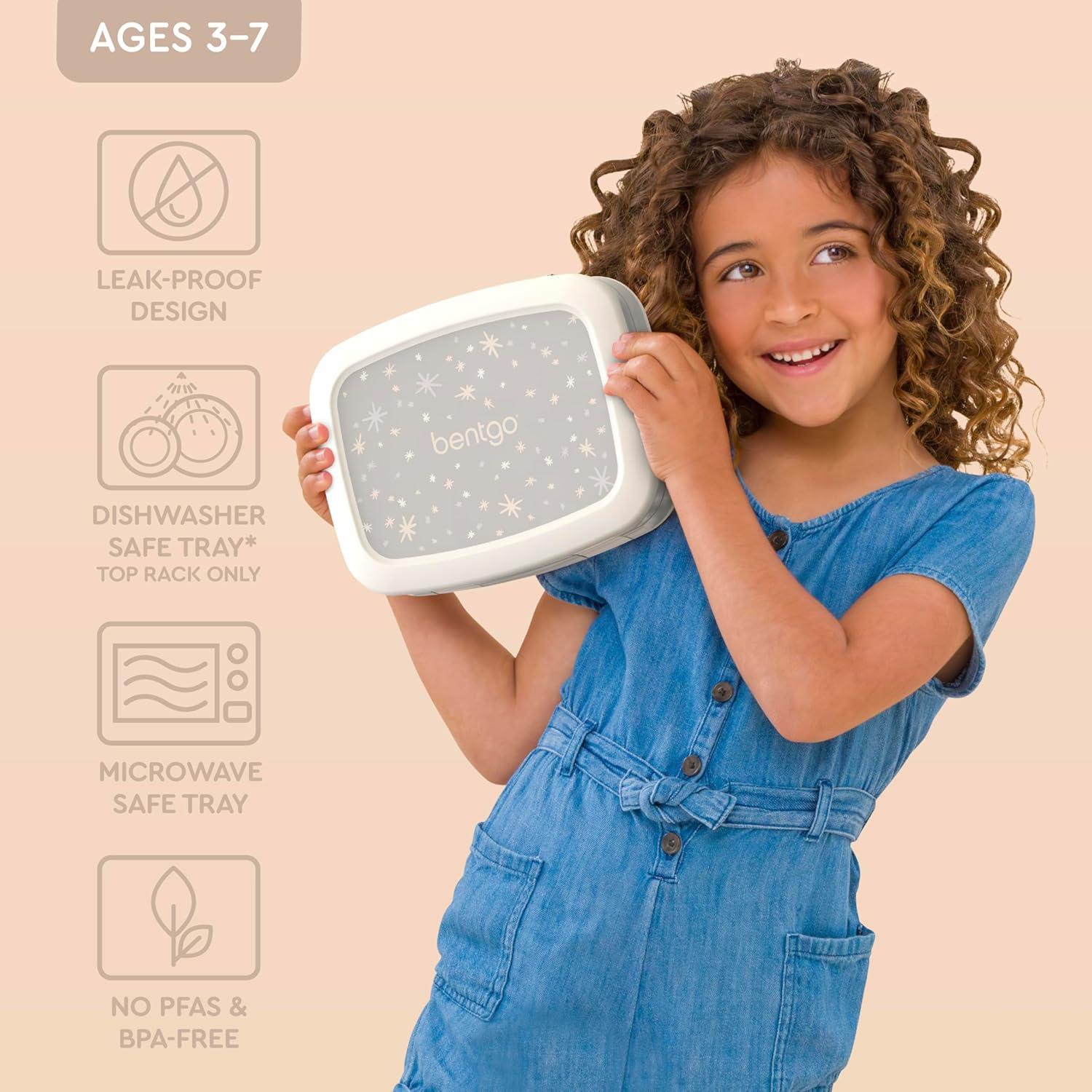 imageBentgo Kids 5Compartment LeakProof BentoStyle Lunch Box Whimsy amp Wonder Collection Ideal for Ages 37 DropProof amp Durable Dishwasher Safe amp PFAS amp BPAFree Materials Geo SpeckleStarry Sprinkle
