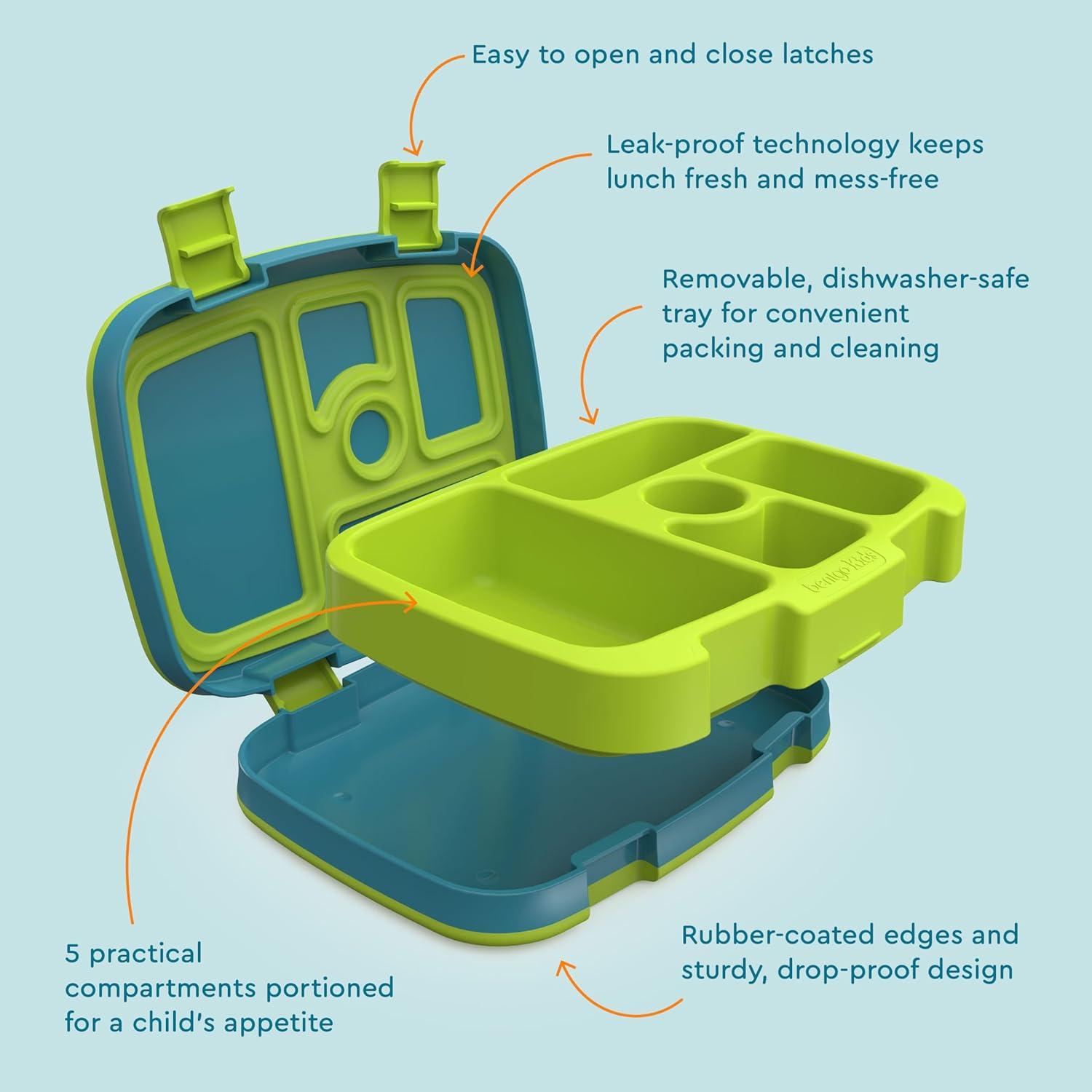 imageBentgo Kids 5Compartment LeakProof BentoStyle Lunch Box Whimsy amp Wonder Collection Ideal for Ages 37 DropProof amp Durable Dishwasher Safe amp PFAS amp BPAFree Materials Geo SpeckleSubmarine