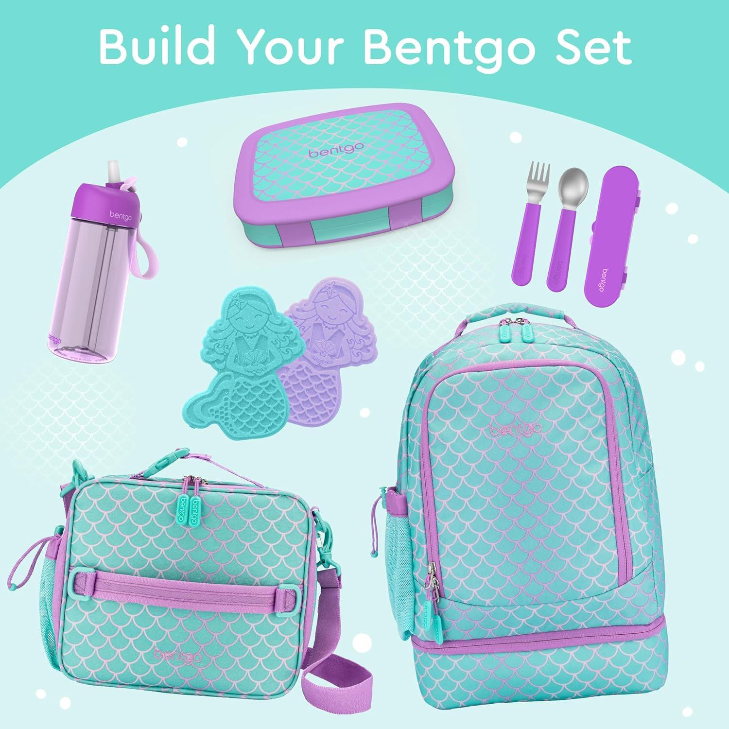 imageBentgo Kids 5Compartment LeakProof BentoStyle Lunch Box Whimsy amp Wonder Collection Ideal for Ages 37 DropProof amp Durable Dishwasher Safe amp PFAS amp BPAFree Materials Geo SpeckleMermaid Scales
