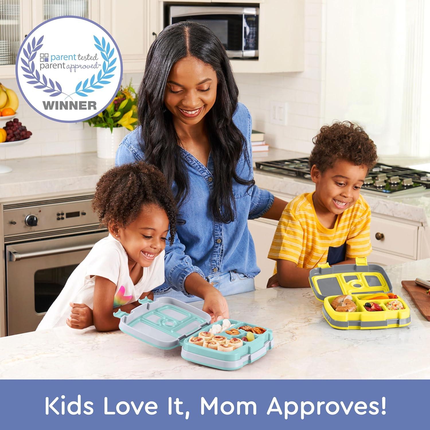 imageBentgo Kids 5Compartment LeakProof BentoStyle Lunch Box Whimsy amp Wonder Collection Ideal for Ages 37 DropProof amp Durable Dishwasher Safe amp PFAS amp BPAFree Materials Geo SpeckleSea Life