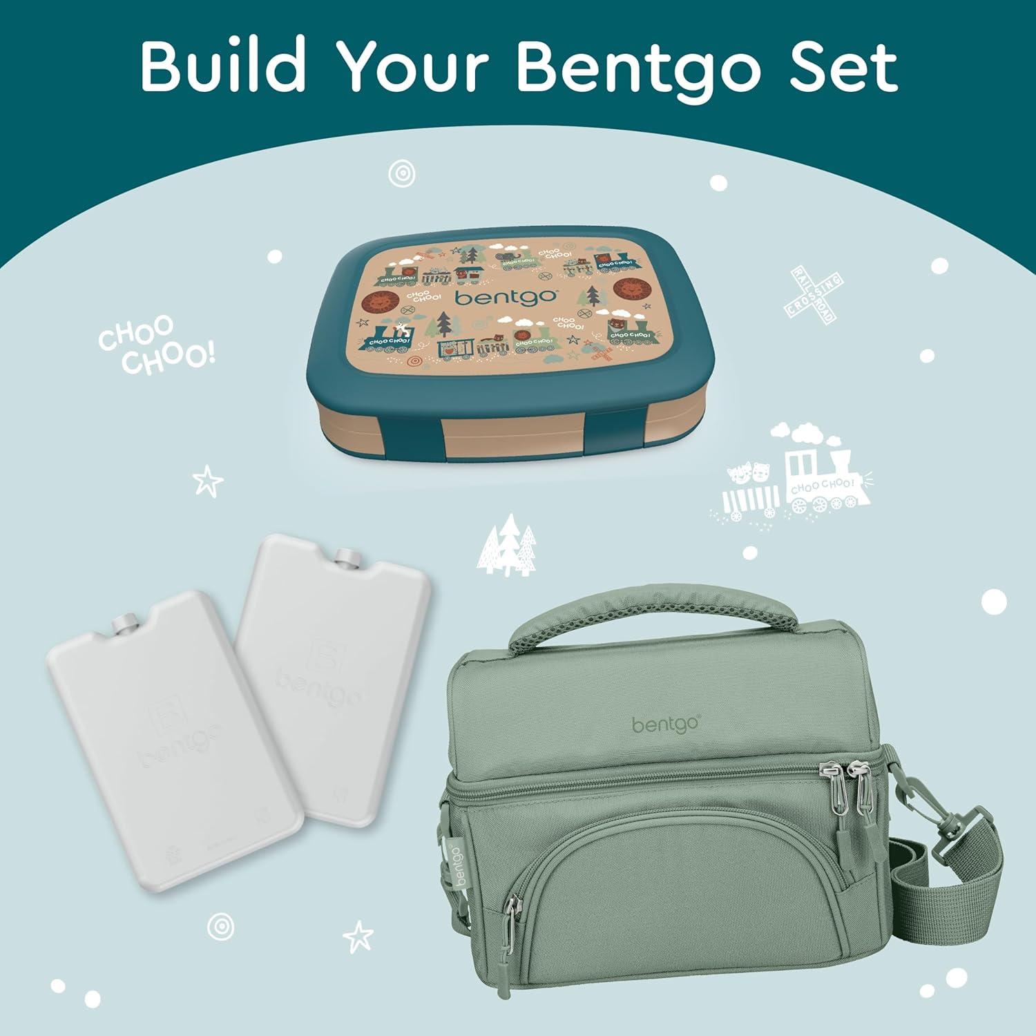 imageBentgo Kids 5Compartment LeakProof BentoStyle Lunch Box Whimsy amp Wonder Collection Ideal for Ages 37 DropProof amp Durable Dishwasher Safe amp PFAS amp BPAFree Materials Geo SpeckleTrains