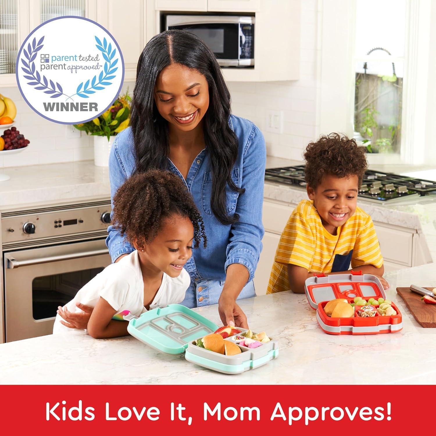 imageBentgo Kids 5Compartment LeakProof BentoStyle Lunch Box Whimsy amp Wonder Collection Ideal for Ages 37 DropProof amp Durable Dishwasher Safe amp PFAS amp BPAFree Materials Geo SpeckleTrucks