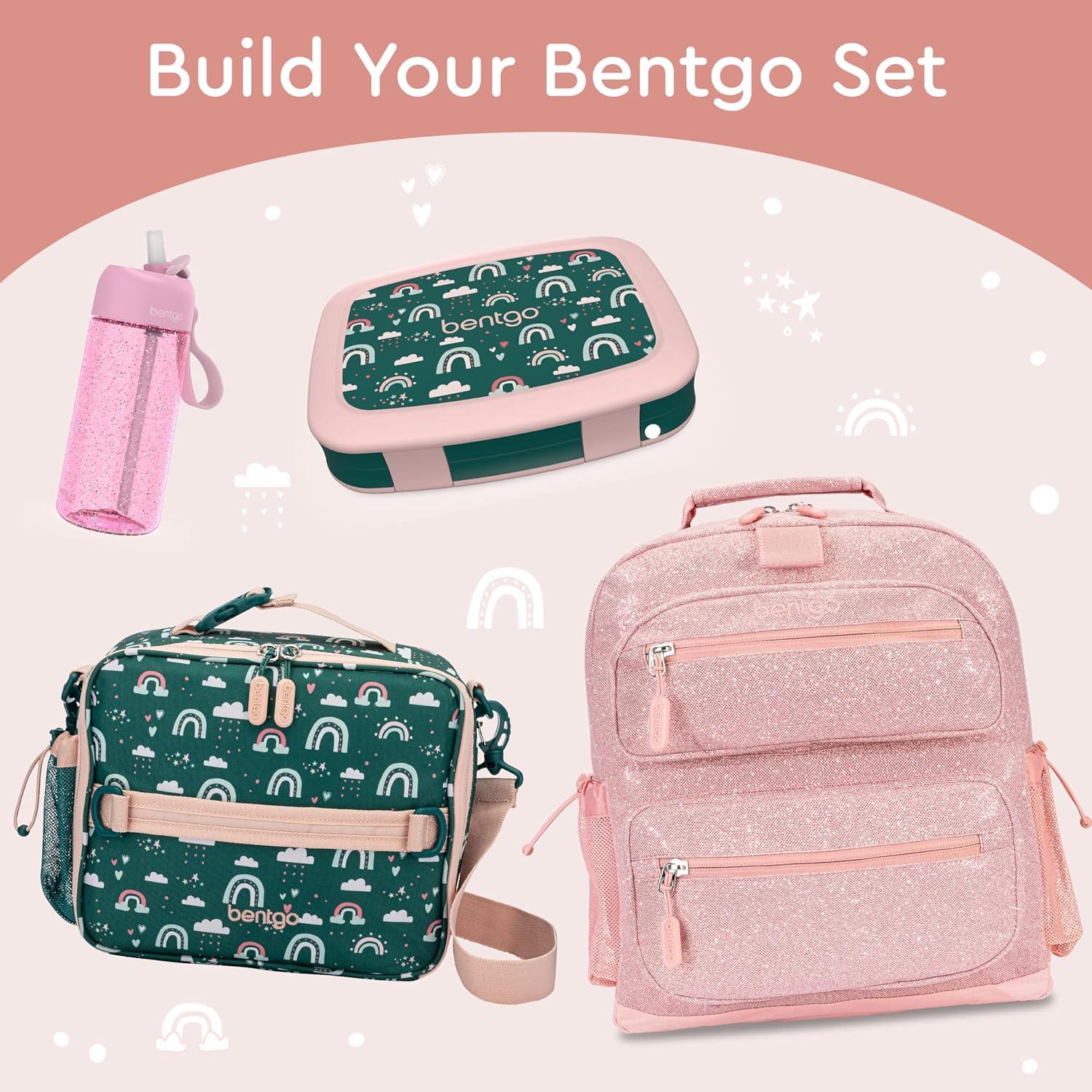 imageBentgo Kids 5Compartment LeakProof BentoStyle Lunch Box Whimsy amp Wonder Collection Ideal for Ages 37 DropProof amp Durable Dishwasher Safe amp PFAS amp BPAFree Materials Geo SpeckleGreen Rainbow
