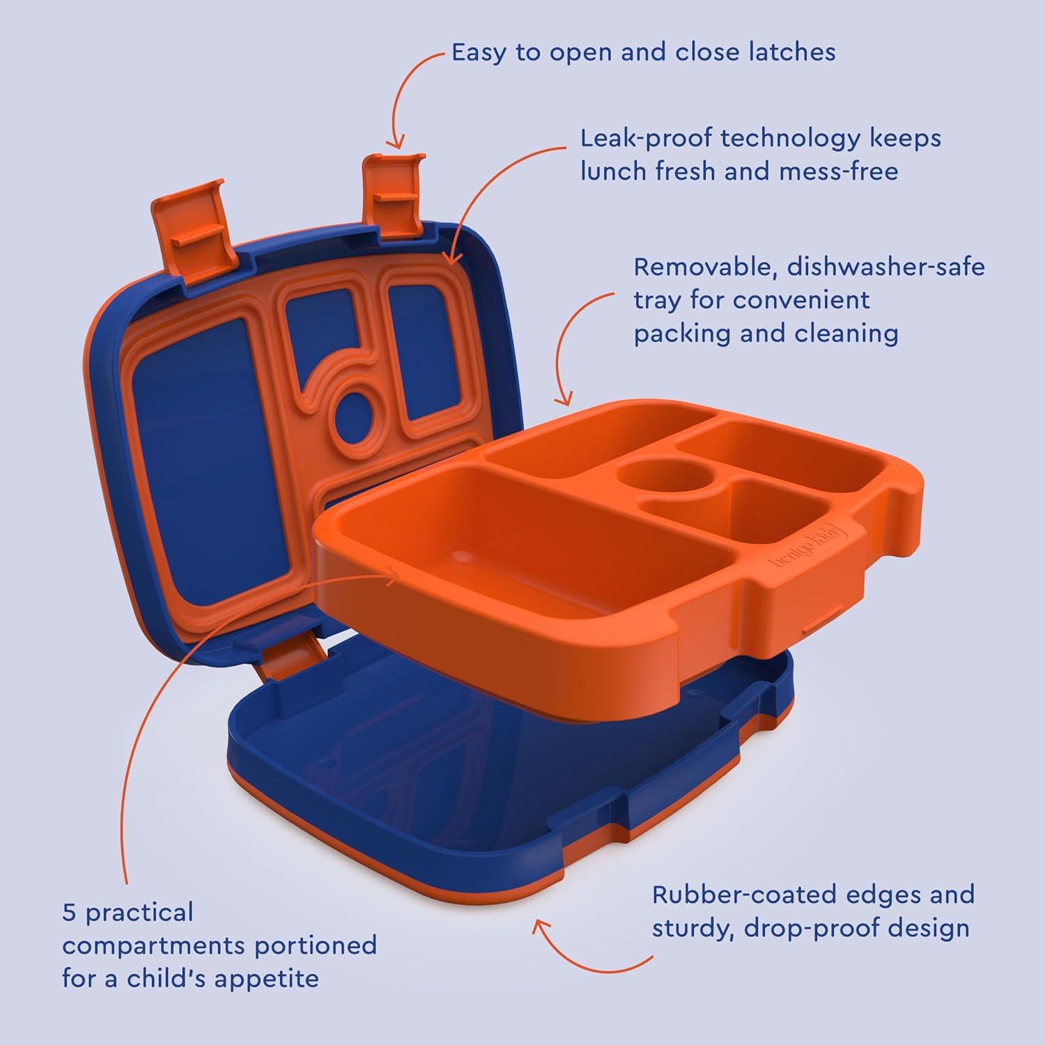 imageBentgo Kids 5Compartment LeakProof BentoStyle Lunch Box Whimsy amp Wonder Collection Ideal for Ages 37 DropProof amp Durable Dishwasher Safe amp PFAS amp BPAFree Materials Geo SpeckleSports