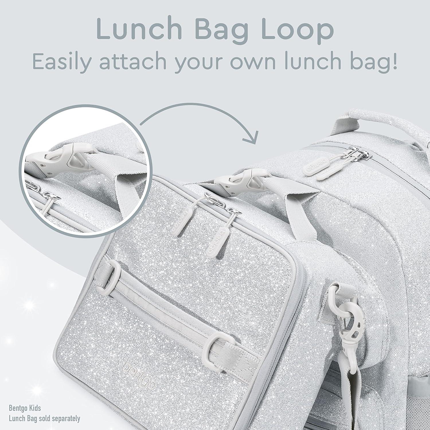 imageBentgo Kids Backpack Whimsy amp Wonder Collection Lightweight 14 for School Travel amp Daycare Ideal for Kids 4 Durable amp WaterResistant Roomy Interior Loop for Lunch Bag Spots amp DotsGlitter Edition Silver