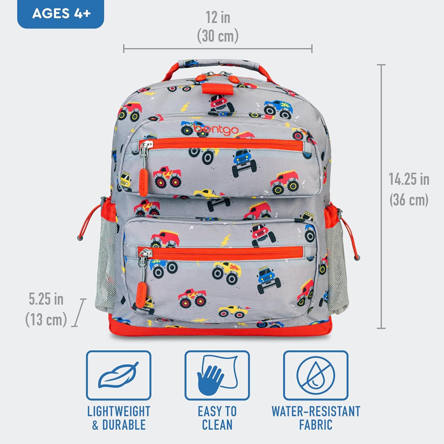 imageBentgo Kids Backpack Whimsy amp Wonder Collection Lightweight 14 for School Travel amp Daycare Ideal for Kids 4 Durable amp WaterResistant Roomy Interior Loop for Lunch Bag Spots amp DotsTrucks
