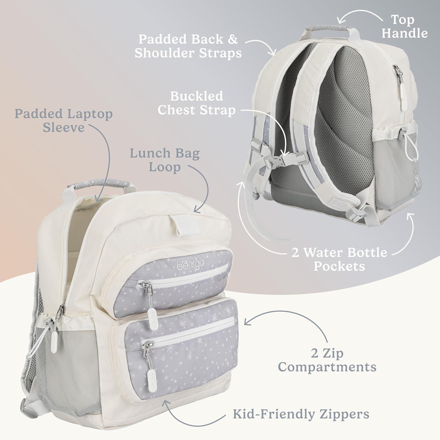 imageBentgo Kids Backpack Whimsy amp Wonder Collection Lightweight 14 for School Travel amp Daycare Ideal for Kids 4 Durable amp WaterResistant Roomy Interior Loop for Lunch Bag Spots amp DotsStarry Sprinkle