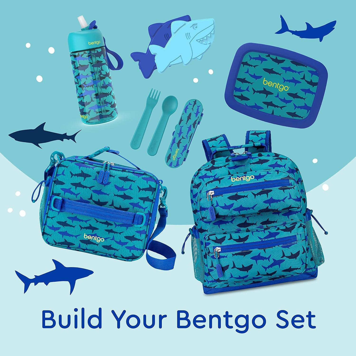 imageBentgo Kids Backpack Whimsy amp Wonder Collection Lightweight 14 for School Travel amp Daycare Ideal for Kids 4 Durable amp WaterResistant Roomy Interior Loop for Lunch Bag Spots amp DotsShark