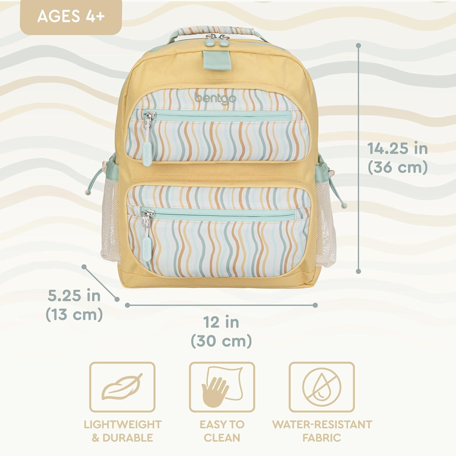 imageBentgo Kids Backpack Whimsy amp Wonder Collection Lightweight 14 for School Travel amp Daycare Ideal for Kids 4 Durable amp WaterResistant Roomy Interior Loop for Lunch Bag Spots amp DotsWavy