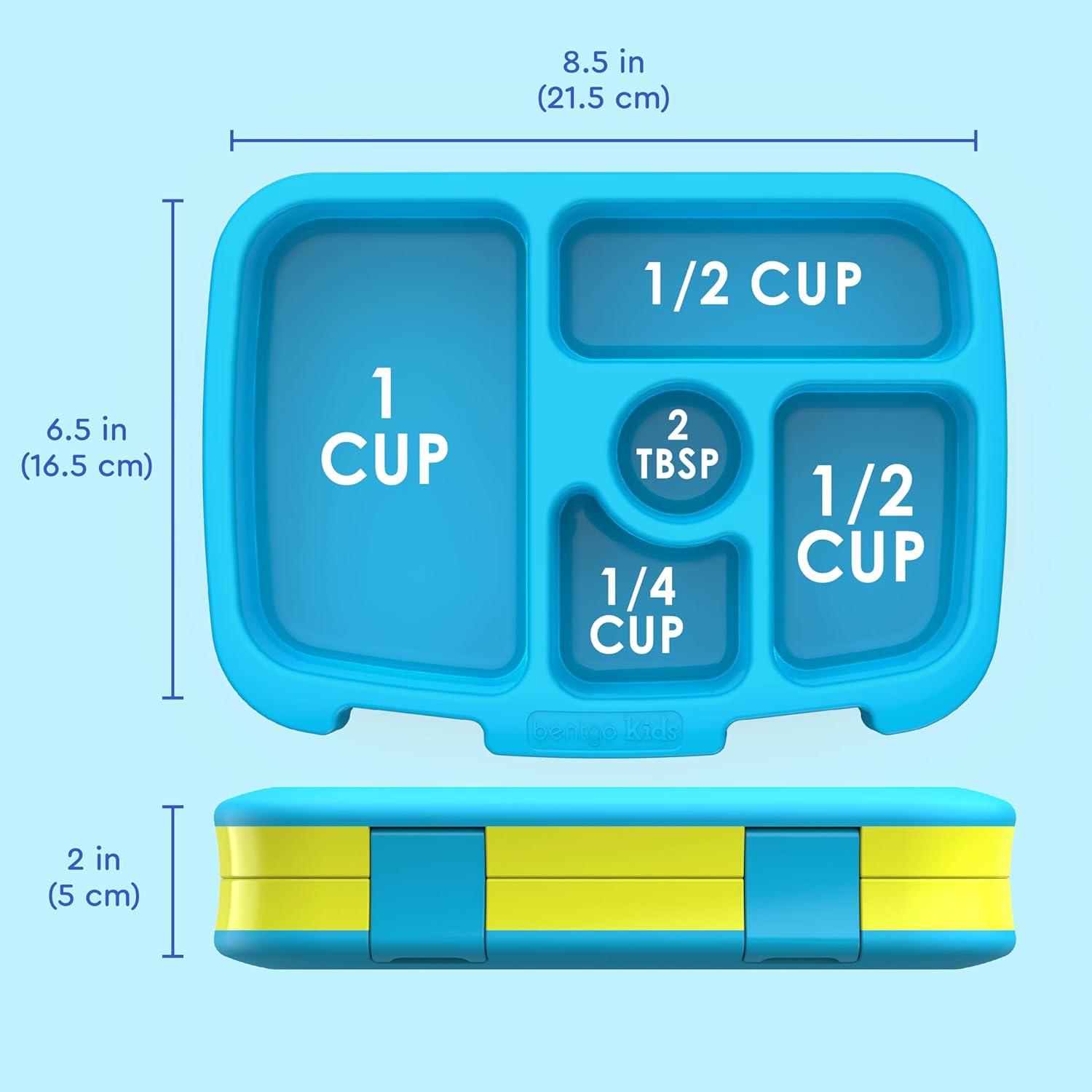 imageBentgo Kids BentoStyle 5Compartment LeakProof Lunch Box Ideal Portion Sizes for Ages 3 to 7 Durable DropProof Dishwasher Safe PFAS amp BPAFree amp Made with FoodSafe Materials Citrus YellowCitrus Yellow