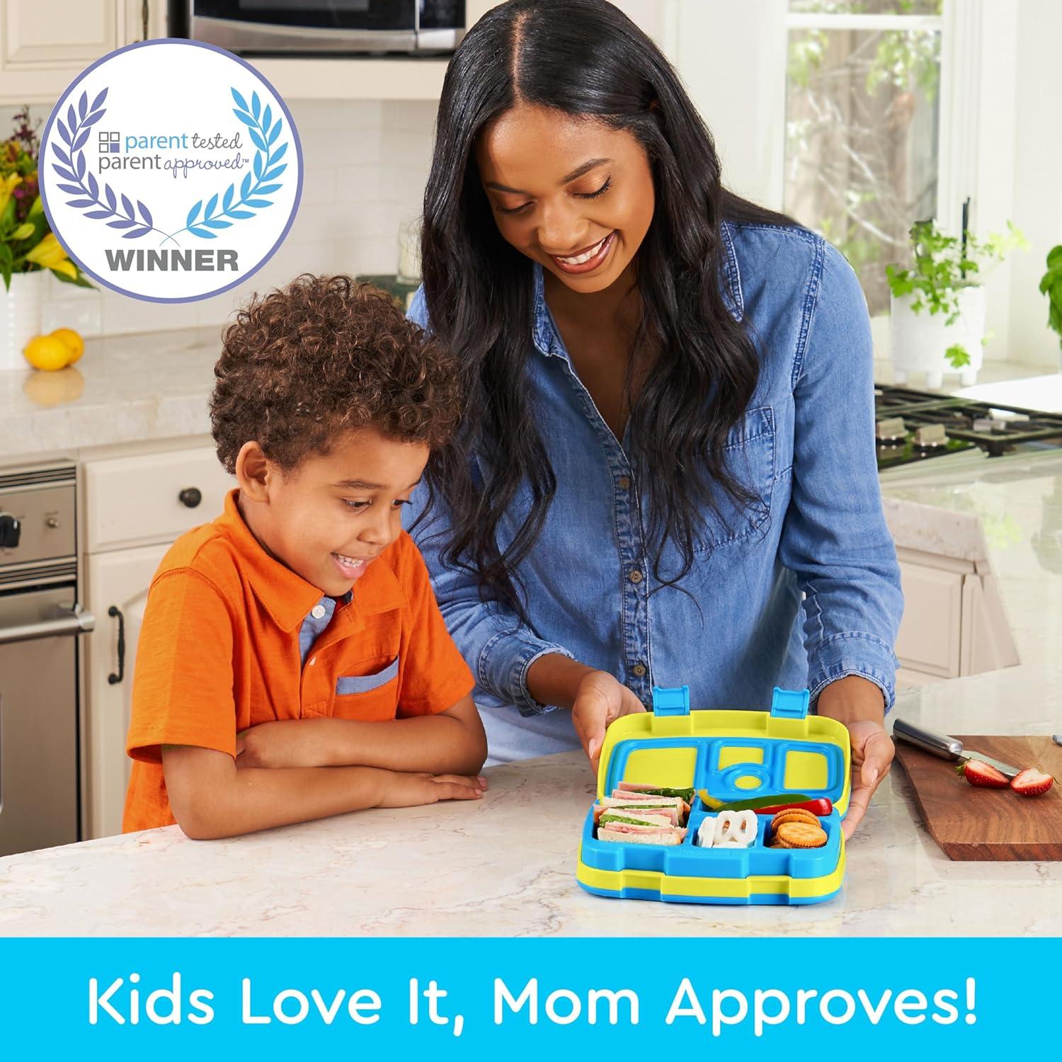 imageBentgo Kids BentoStyle 5Compartment LeakProof Lunch Box Ideal Portion Sizes for Ages 3 to 7 Durable DropProof Dishwasher Safe PFAS amp BPAFree amp Made with FoodSafe Materials Citrus YellowCitrus Yellow