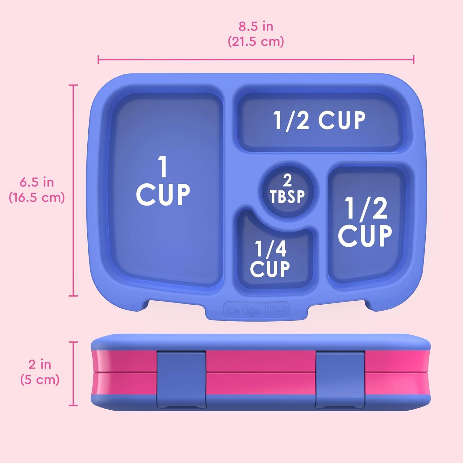 imageBentgo Kids BentoStyle 5Compartment LeakProof Lunch Box Ideal Portion Sizes for Ages 3 to 7 Durable DropProof Dishwasher Safe PFAS amp BPAFree amp Made with FoodSafe Materials Citrus YellowFuchsia