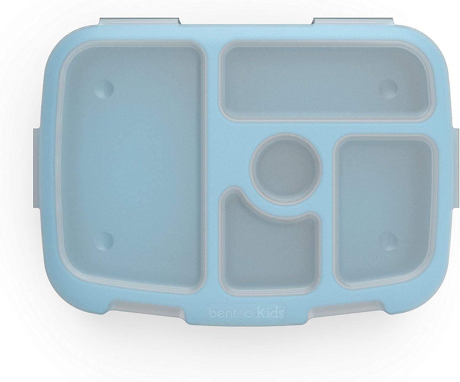 imageBentgo Kids Brights Tray Violet with Transparent Cover Reusable BPAFree 5Compartment Meal Prep Container with BuiltIn Portion Control for Healthy AtHome Meals and OntheGo LunchesTurquoise