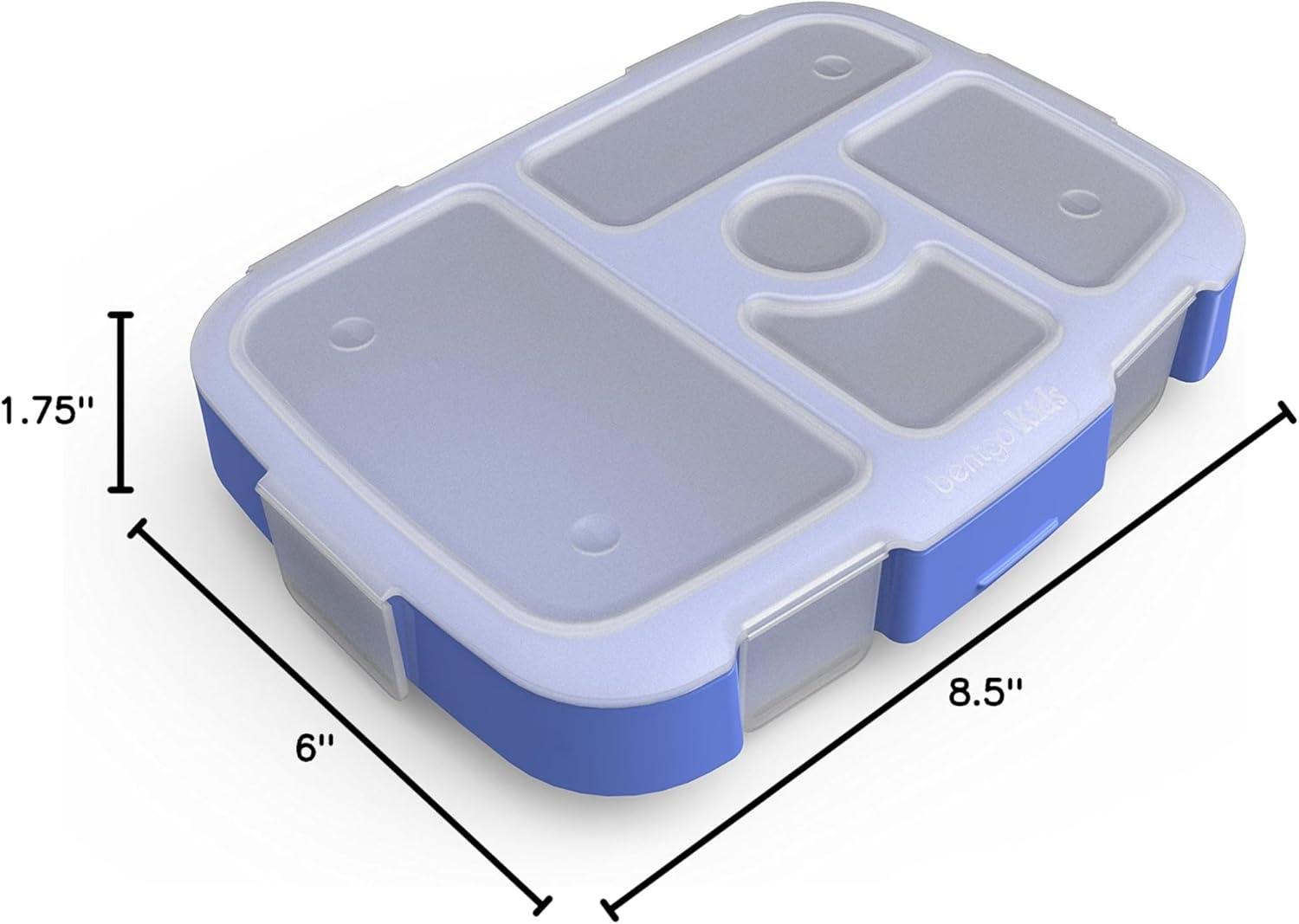 imageBentgo Kids Brights Tray Violet with Transparent Cover Reusable BPAFree 5Compartment Meal Prep Container with BuiltIn Portion Control for Healthy AtHome Meals and OntheGo LunchesViolet
