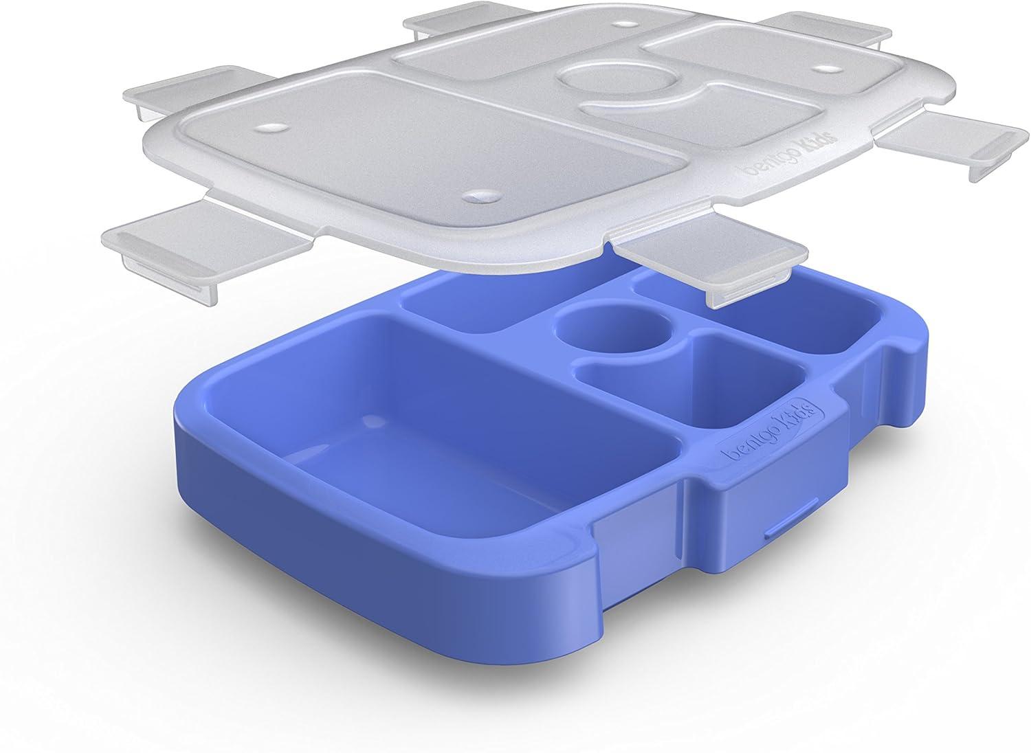 imageBentgo Kids Brights Tray Violet with Transparent Cover Reusable BPAFree 5Compartment Meal Prep Container with BuiltIn Portion Control for Healthy AtHome Meals and OntheGo LunchesViolet
