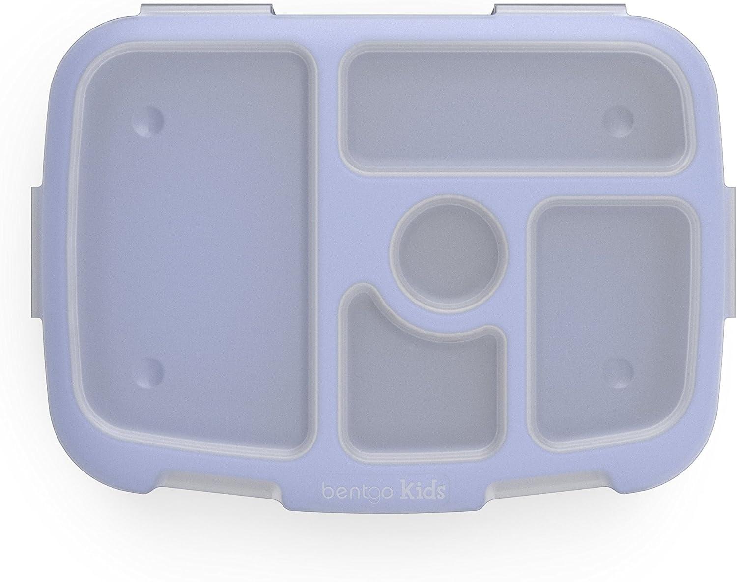 imageBentgo Kids Brights Tray Violet with Transparent Cover Reusable BPAFree 5Compartment Meal Prep Container with BuiltIn Portion Control for Healthy AtHome Meals and OntheGo LunchesViolet