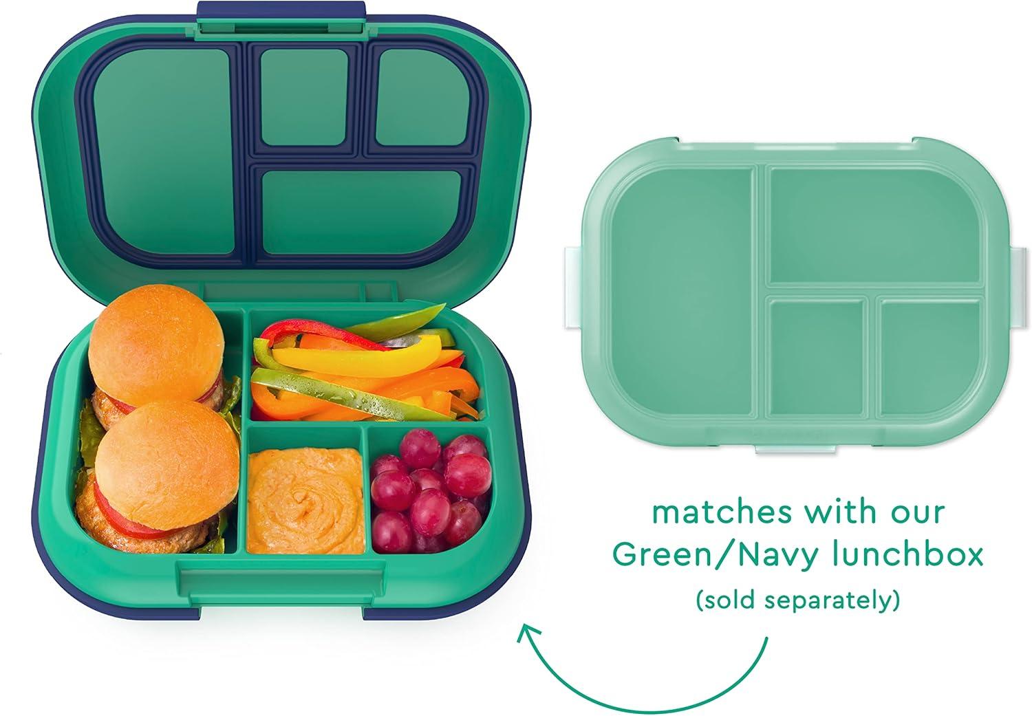 imageBentgo Kids Chill Tray with Transparent Cover Reusable BPAFree 4Compartment Meal Prep Container with BuiltIn Portion Control for Healthy OntheGo Lunches Confetti Edition Vivid OrchidGreenNavy