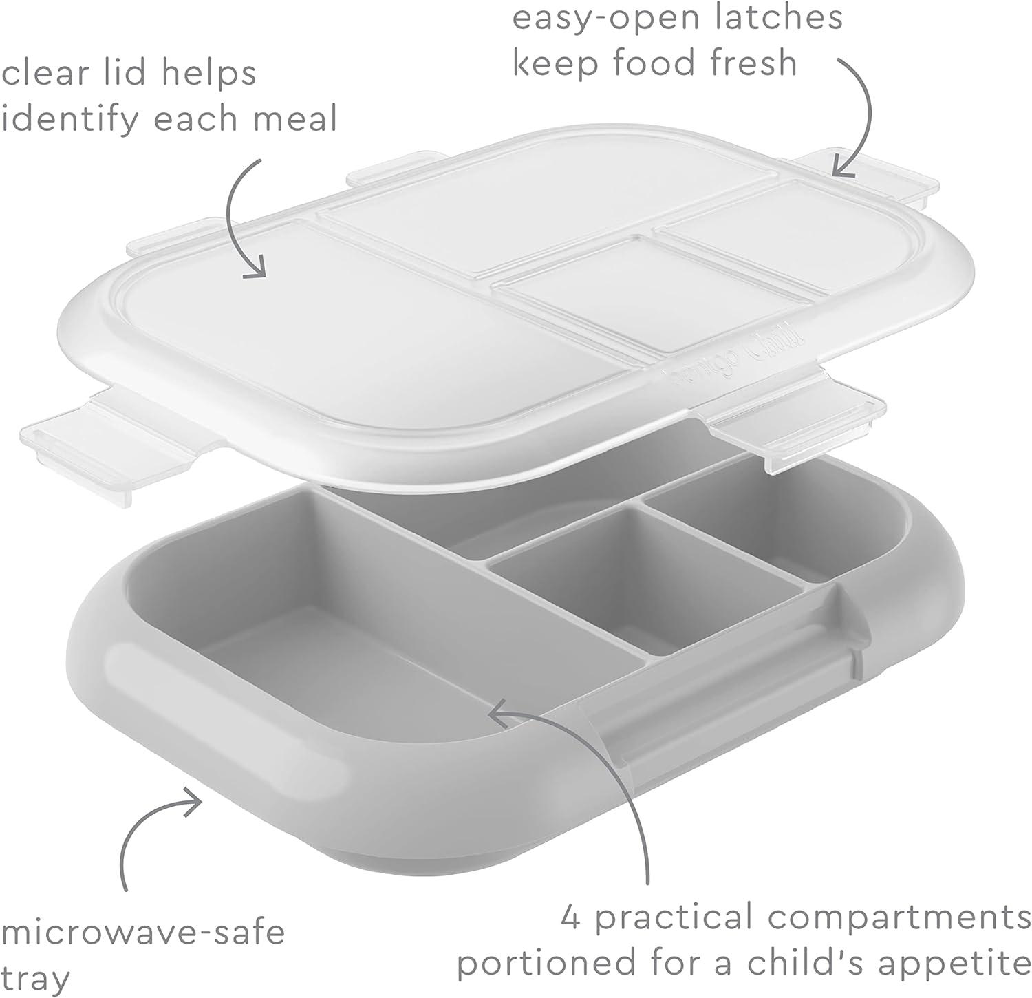 imageBentgo Kids Chill Tray with Transparent Cover Reusable BPAFree 4Compartment Meal Prep Container with BuiltIn Portion Control for Healthy OntheGo Lunches Confetti Edition Vivid OrchidGray