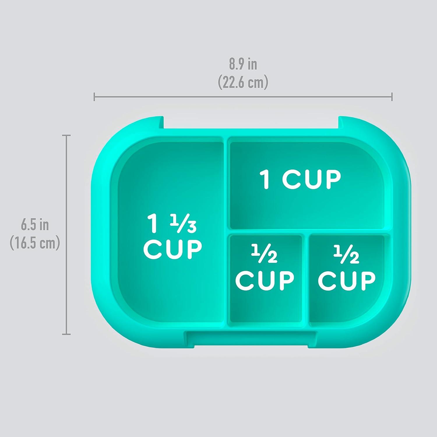 imageBentgo Kids Chill Tray with Transparent Cover Reusable BPAFree 4Compartment Meal Prep Container with BuiltIn Portion Control for Healthy OntheGo Lunches Confetti Edition Vivid OrchidElectric Aqua