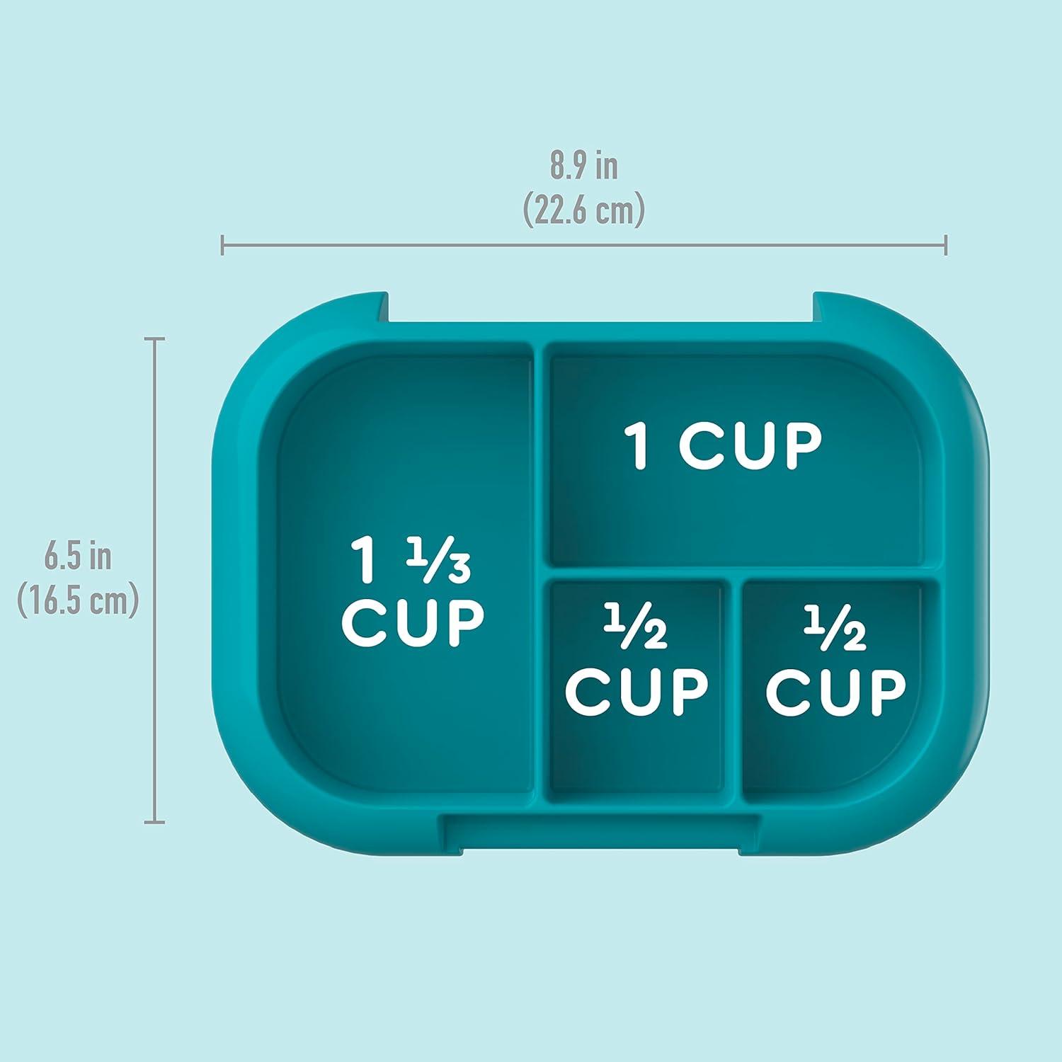 imageBentgo Kids Chill Tray with Transparent Cover Reusable BPAFree 4Compartment Meal Prep Container with BuiltIn Portion Control for Healthy OntheGo Lunches Confetti Edition Vivid OrchidTruly Teal Speckle
