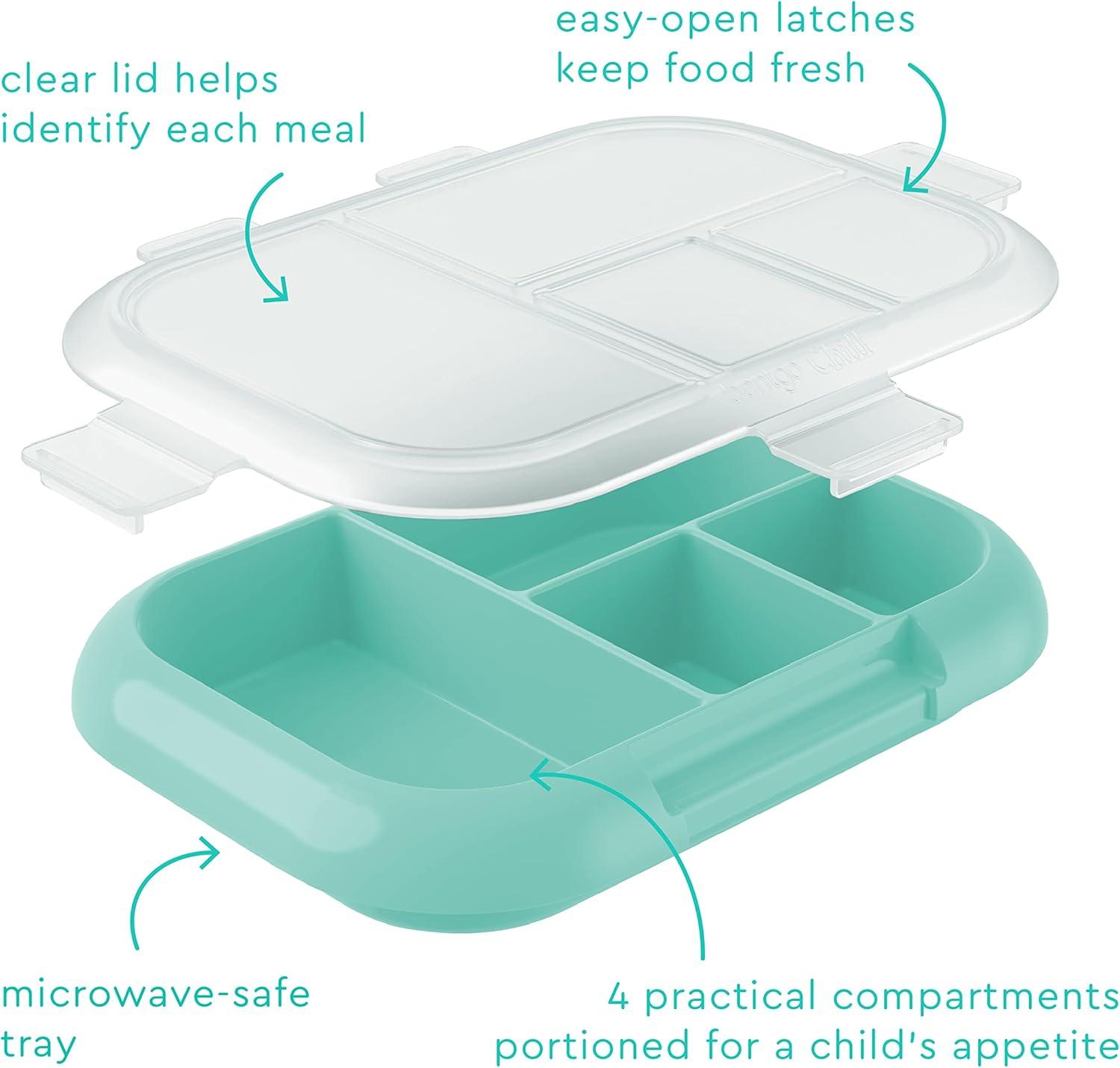 imageBentgo Kids Chill Tray with Transparent Cover Reusable BPAFree 4Compartment Meal Prep Container with BuiltIn Portion Control for Healthy OntheGo Lunches Confetti Edition Vivid OrchidAqua