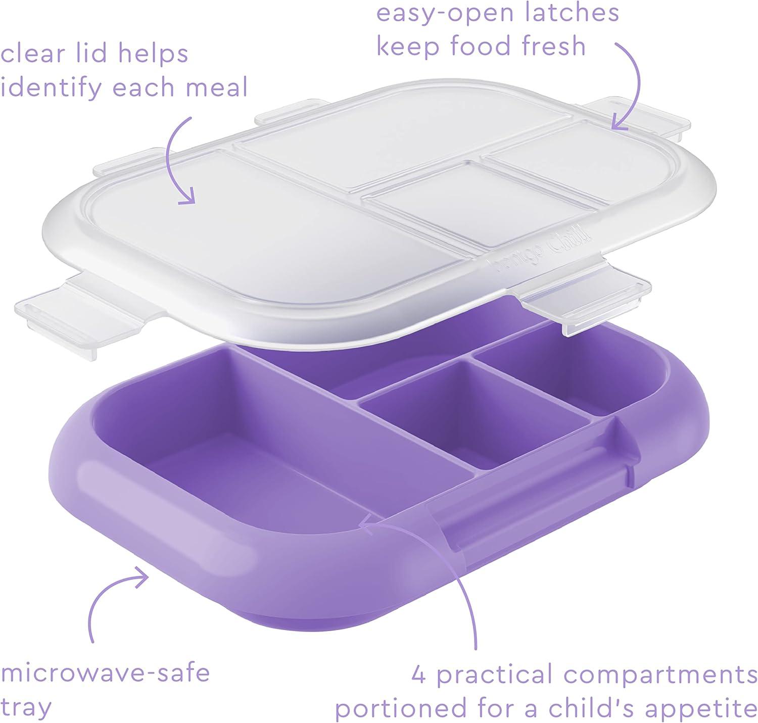 imageBentgo Kids Chill Tray with Transparent Cover Reusable BPAFree 4Compartment Meal Prep Container with BuiltIn Portion Control for Healthy OntheGo Lunches Confetti Edition Vivid OrchidPurple