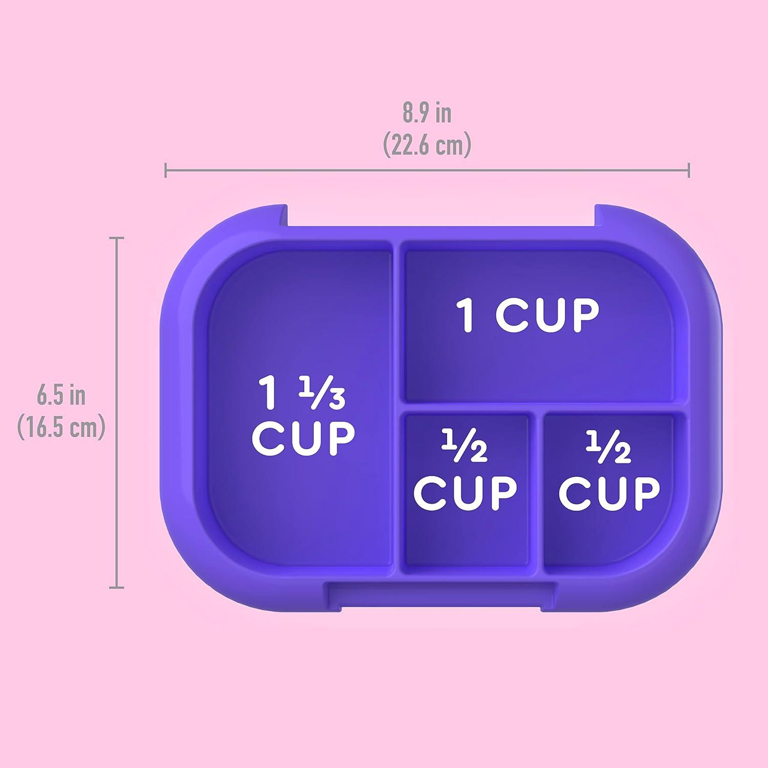 imageBentgo Kids Chill Tray with Transparent Cover Reusable BPAFree 4Compartment Meal Prep Container with BuiltIn Portion Control for Healthy OntheGo Lunches Confetti Edition Vivid OrchidElectric Violet