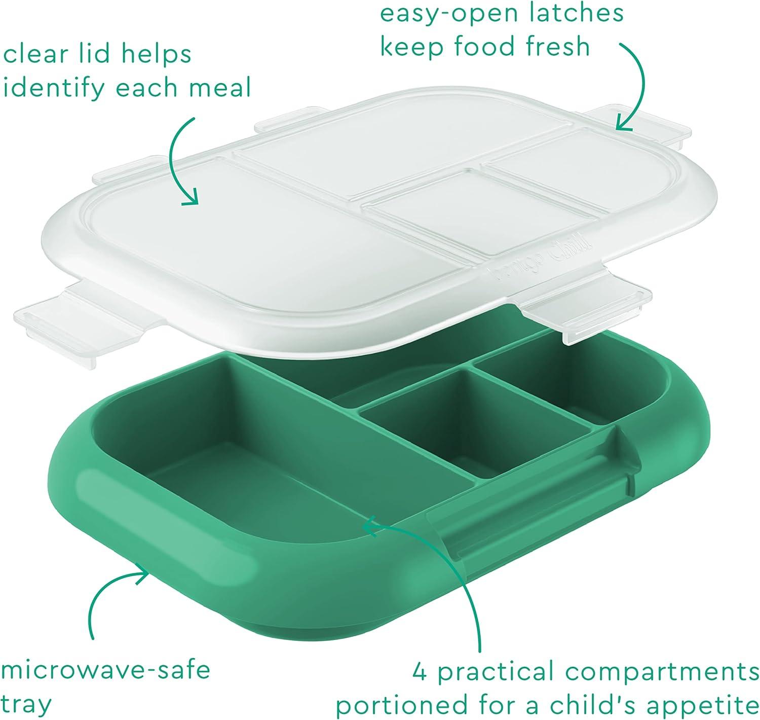 imageBentgo Kids Chill Tray with Transparent Cover Reusable BPAFree 4Compartment Meal Prep Container with BuiltIn Portion Control for Healthy OntheGo Lunches Confetti Edition Vivid OrchidGreenNavy