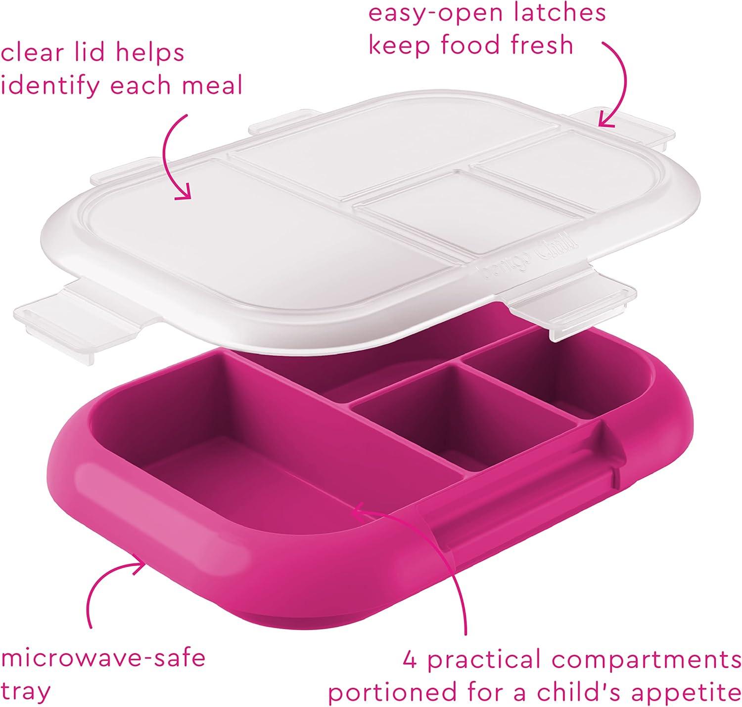 imageBentgo Kids Chill Tray with Transparent Cover Reusable BPAFree 4Compartment Meal Prep Container with BuiltIn Portion Control for Healthy OntheGo Lunches Confetti Edition Vivid OrchidFuchsiaTeal