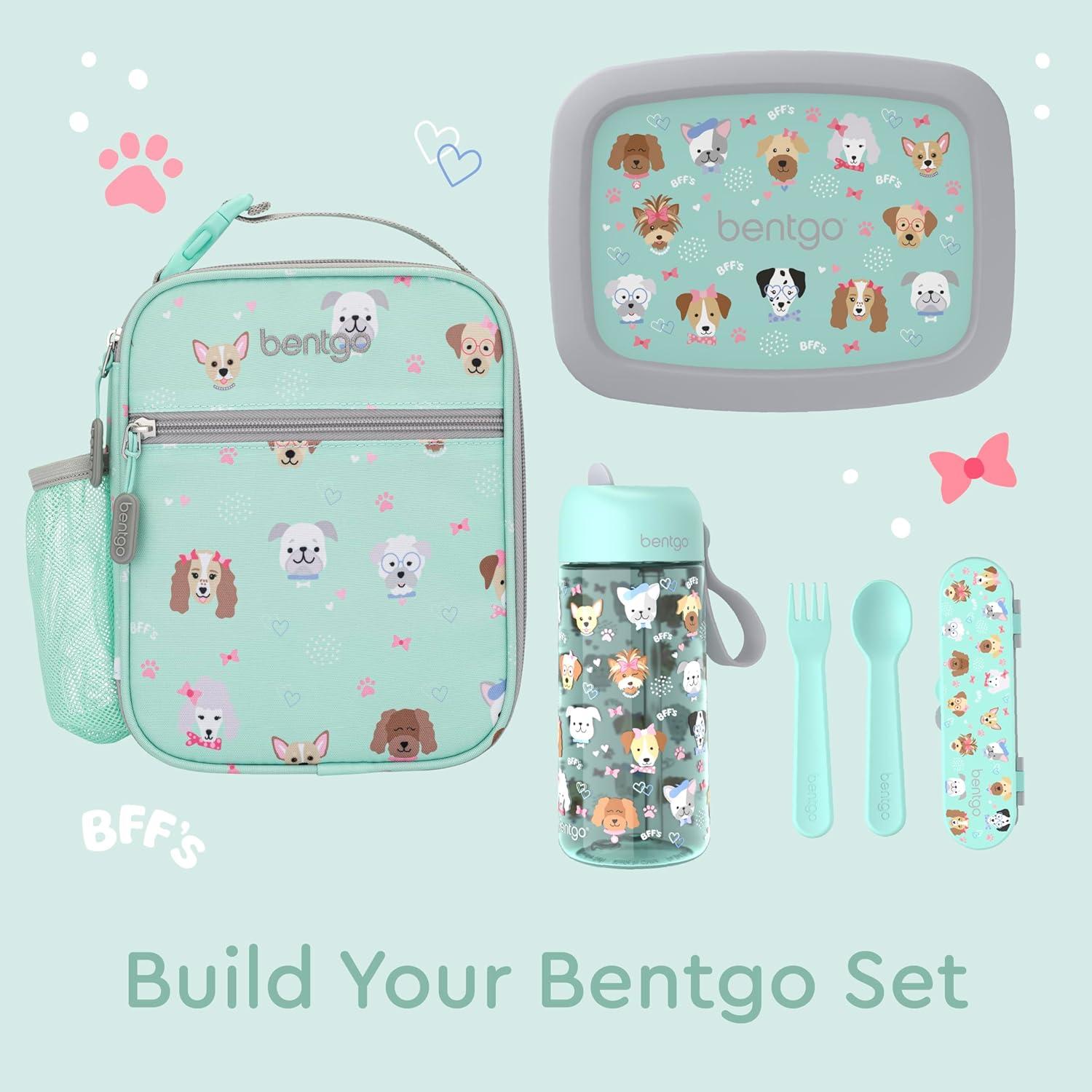 imageBentgo Kids Insulated Lunch Tote WaterResistant Reusable Lightweight amp Durable Lunch Bag with Water Bottle Holder amp Mesh Pocket Fits Lunch Box amp Water Bottle Ideal for Ages 3 PuppyPuppy