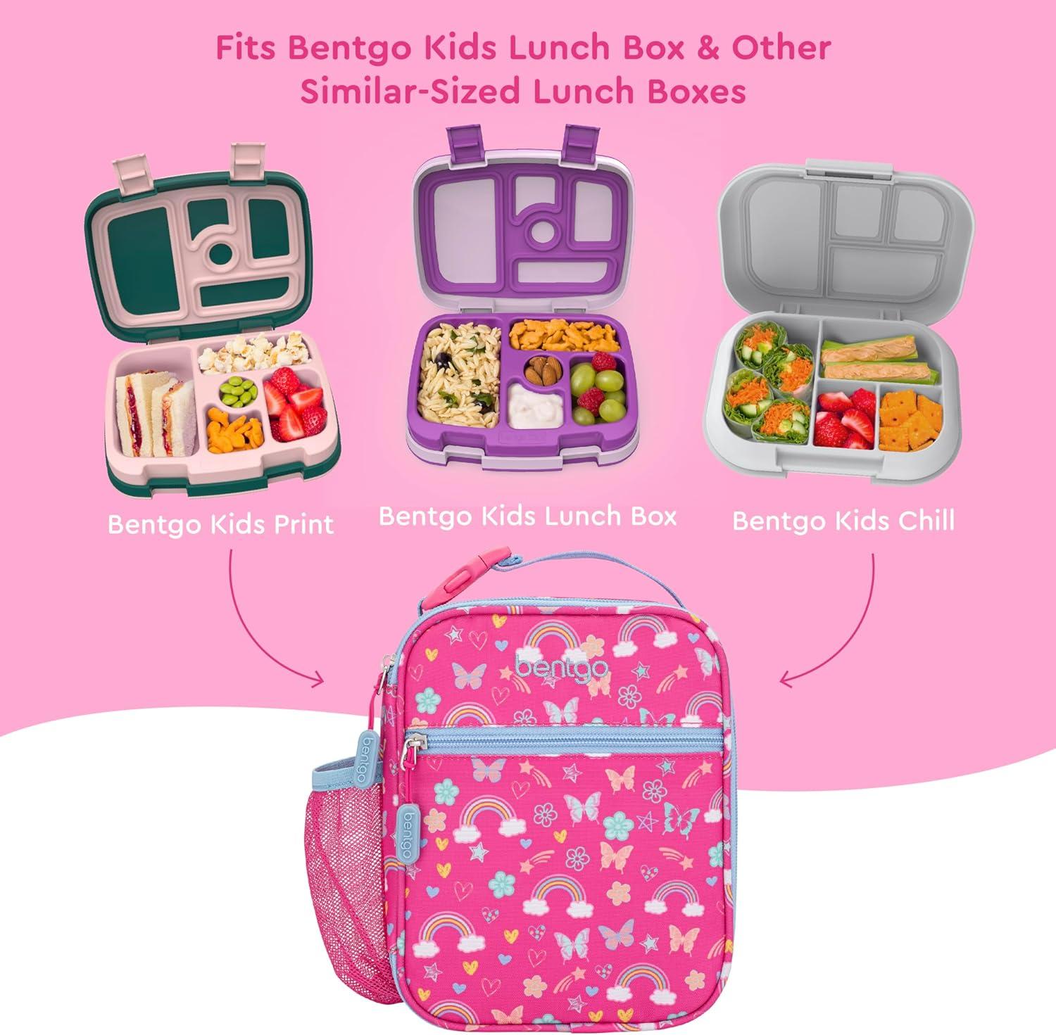 imageBentgo Kids Insulated Lunch Tote WaterResistant Reusable Lightweight amp Durable Lunch Bag with Water Bottle Holder amp Mesh Pocket Fits Lunch Box amp Water Bottle Ideal for Ages 3 PuppyRainbow