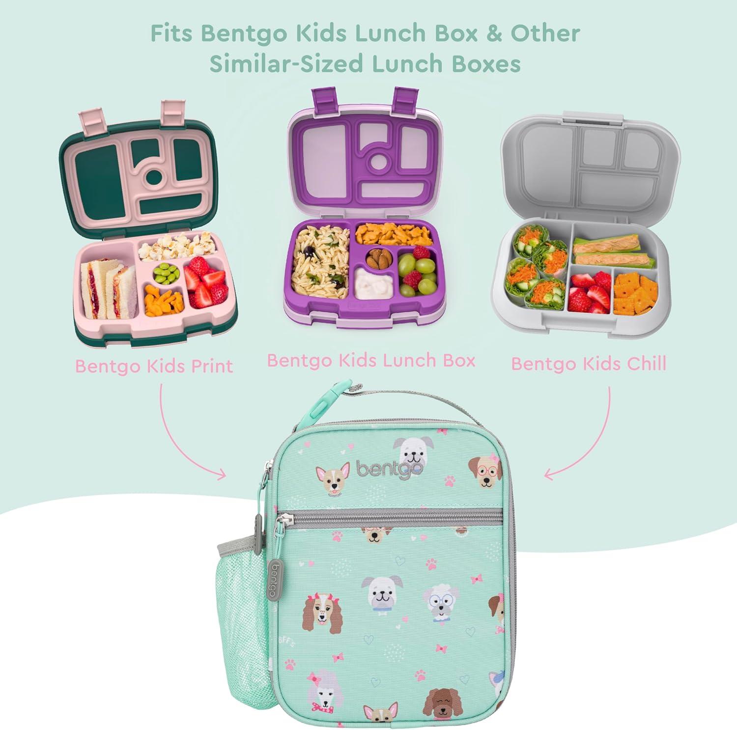 imageBentgo Kids Insulated Lunch Tote WaterResistant Reusable Lightweight amp Durable Lunch Bag with Water Bottle Holder amp Mesh Pocket Fits Lunch Box amp Water Bottle Ideal for Ages 3 PuppyPuppy